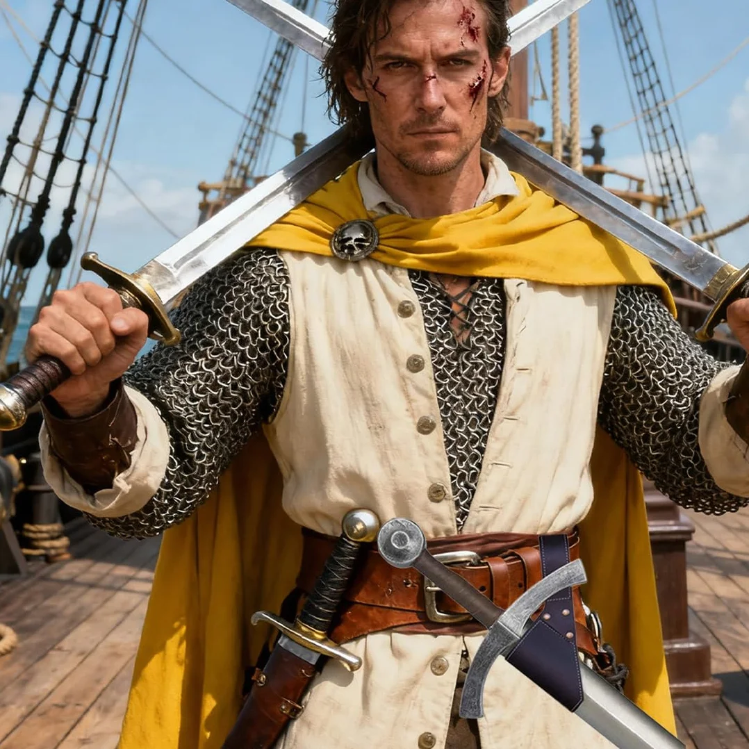 Portador de Cinturón de Cuero para Espadas Medievales Funda de Espada Vikingo Cosplay Halloween