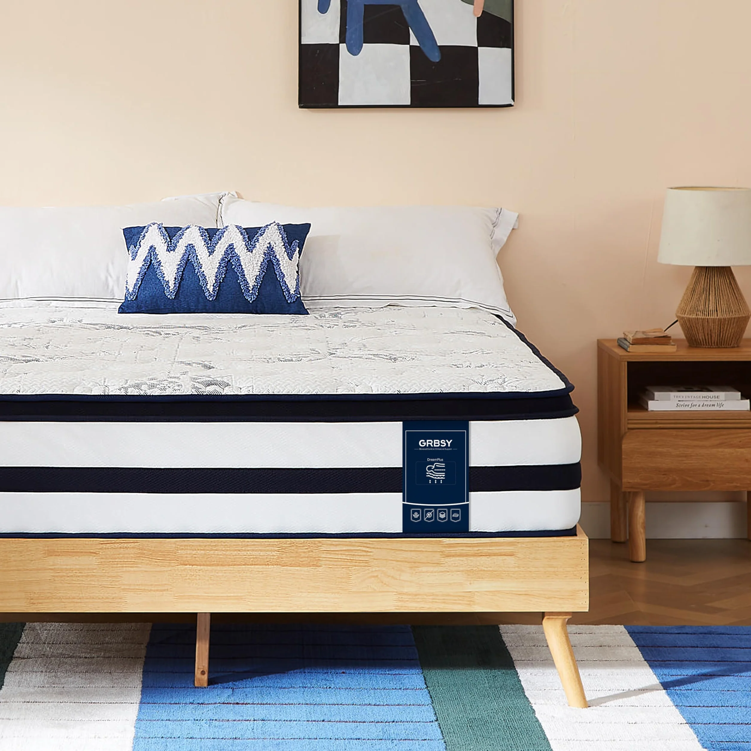 Colchón 150x190 Muelles Ensacados, 30 cm, Gel Viscoelastico y Látex | 7 Zonas Ergonómicas, Firmeza Media, Bordes Reforzados y Menos Movimiento, Ideal para Parejas y Dormitorio Principal