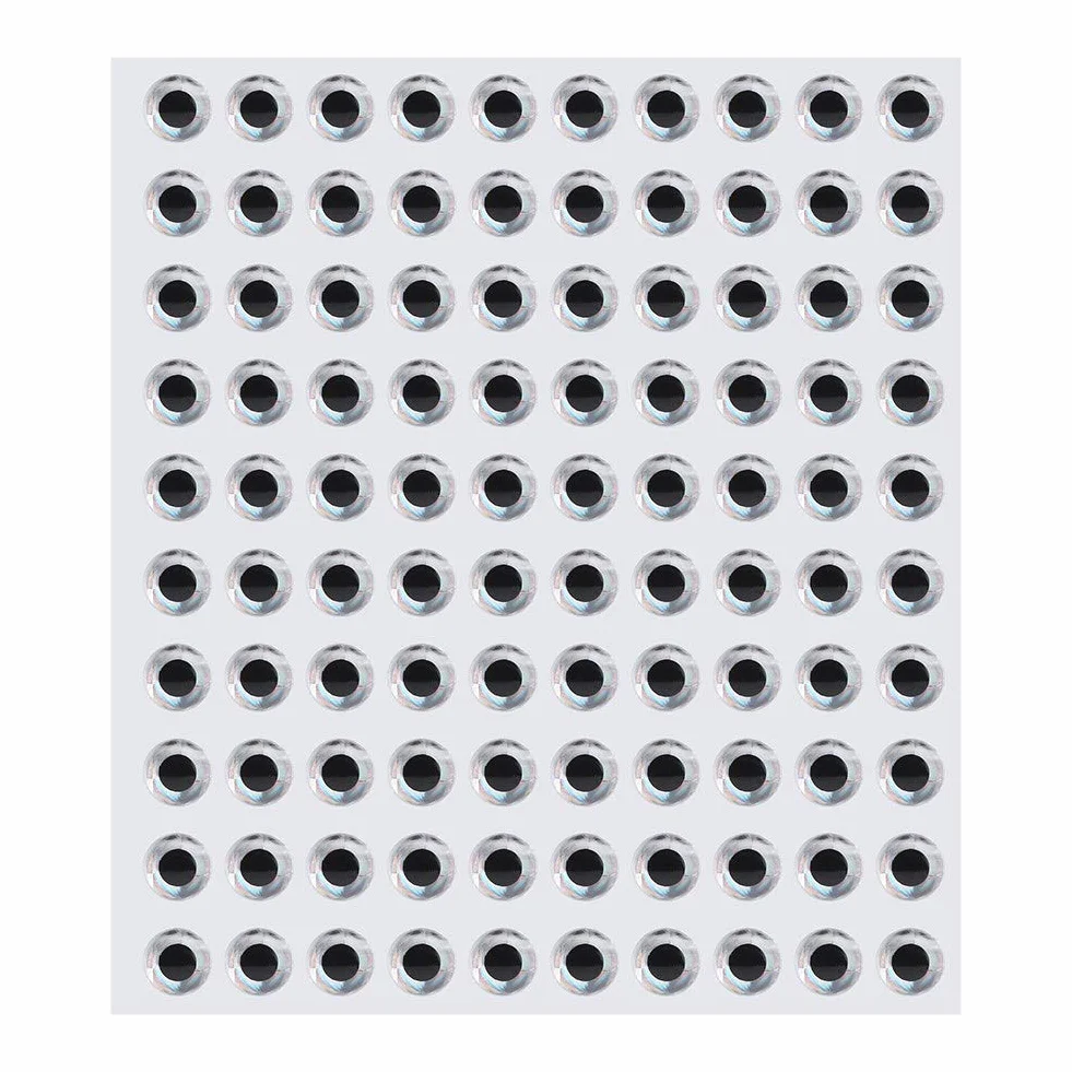 Señuelos de Pesca 3D Ojos 100 Uds 3/4/8mm Atado de Moscas Manualidades Jig (8mm Plata)