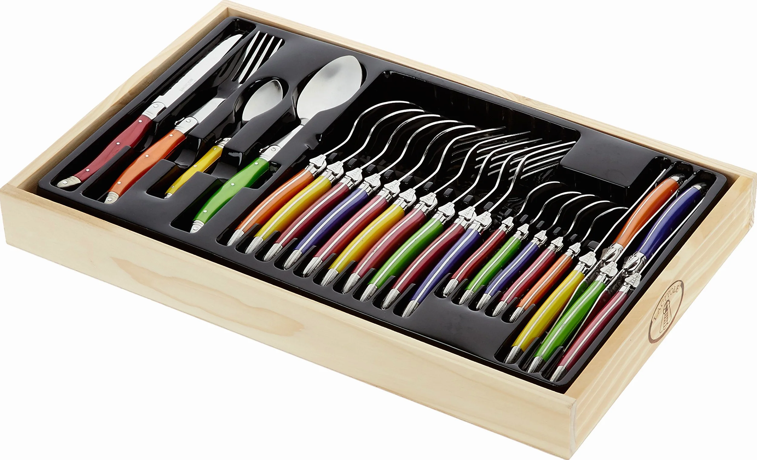 Pradel Excellence I7214P - Cubertería de 24 Piezas, Multicolor