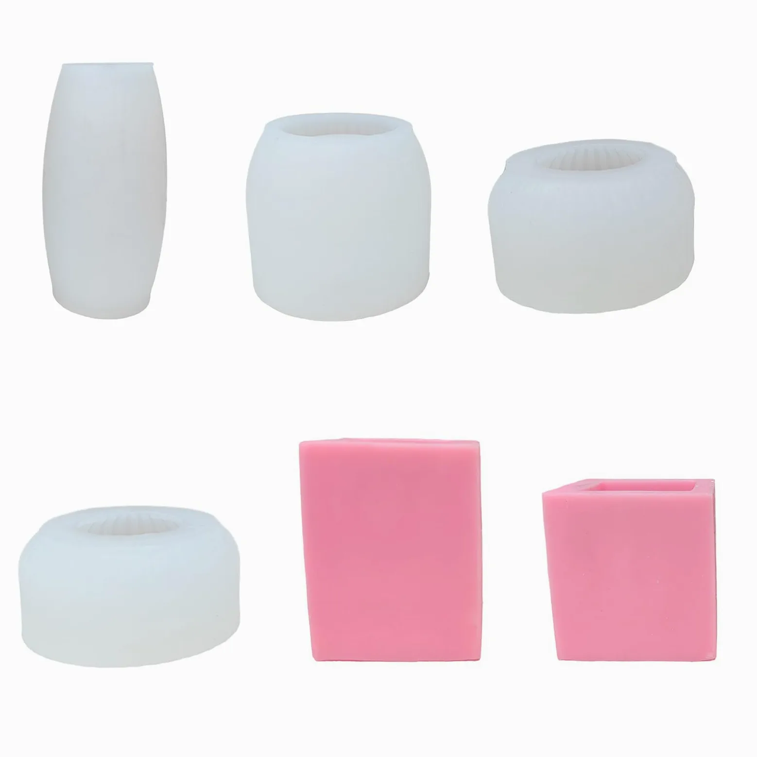 Moldes de silicona para jarrones, portavelas de silicona, diseño a rayas para velas, portavelas, decoración, forma de jarrón