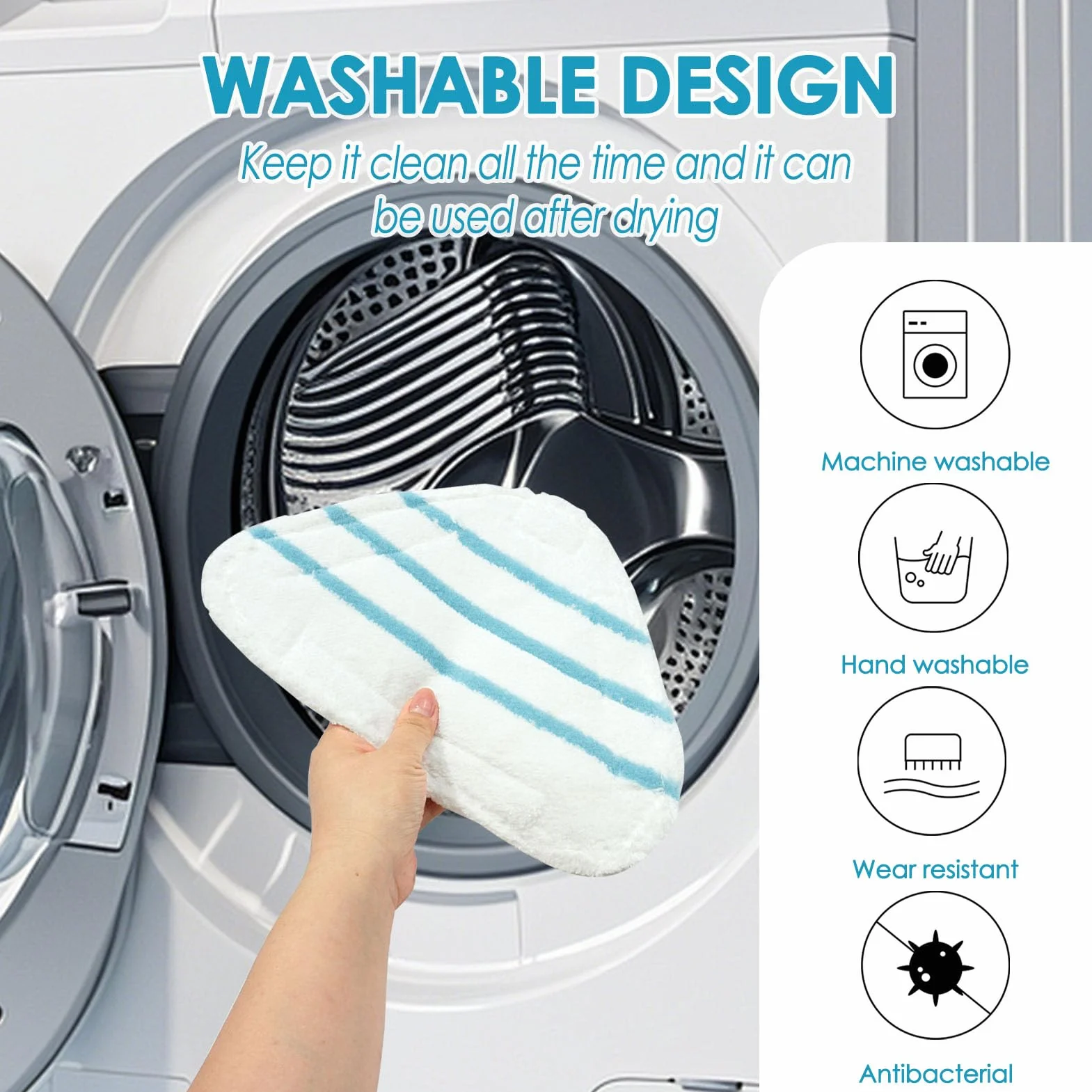 4 Piezas Fundas de Microfibra para Escoba de Vapor Triangular Accesorios para Aries Limpieza Vapor Universales Lavables para Limpiadores a Vapor Paños de Repuesto Mop a Vapor