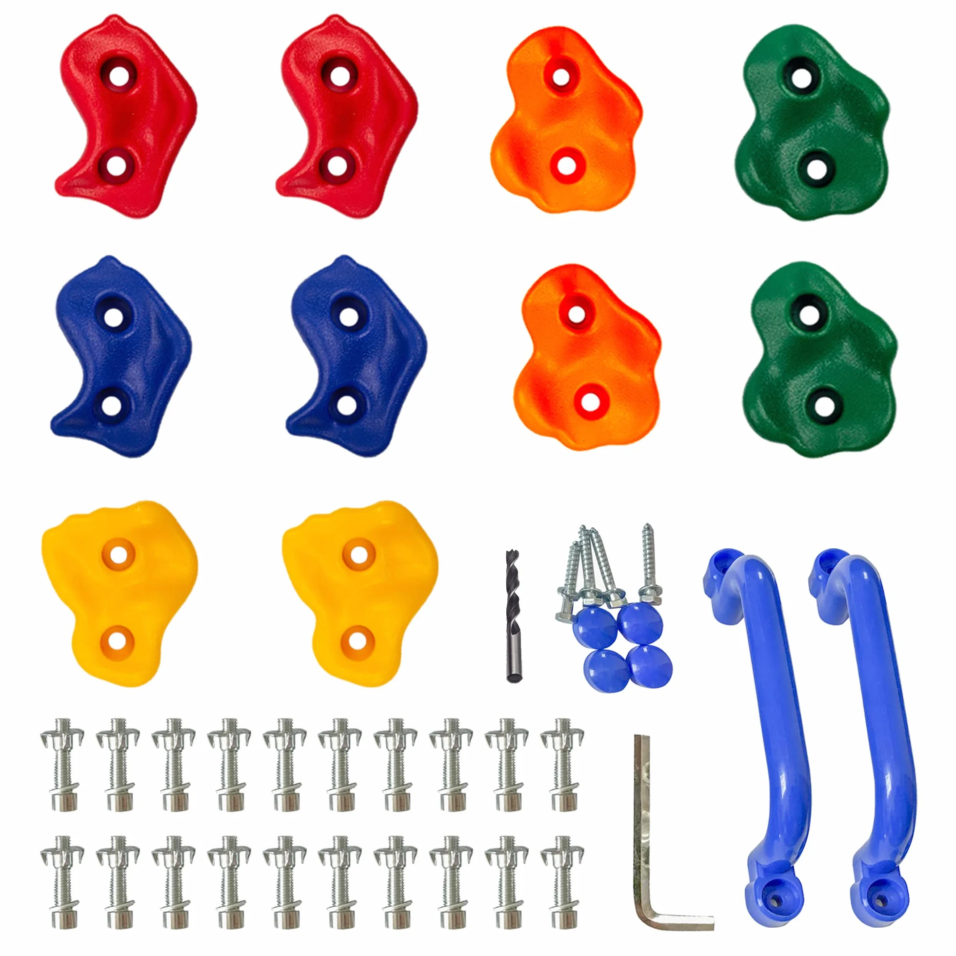 KINSPORY Escalada de Roca para niños con 2 Asas Azules, Material de fijación Incluido