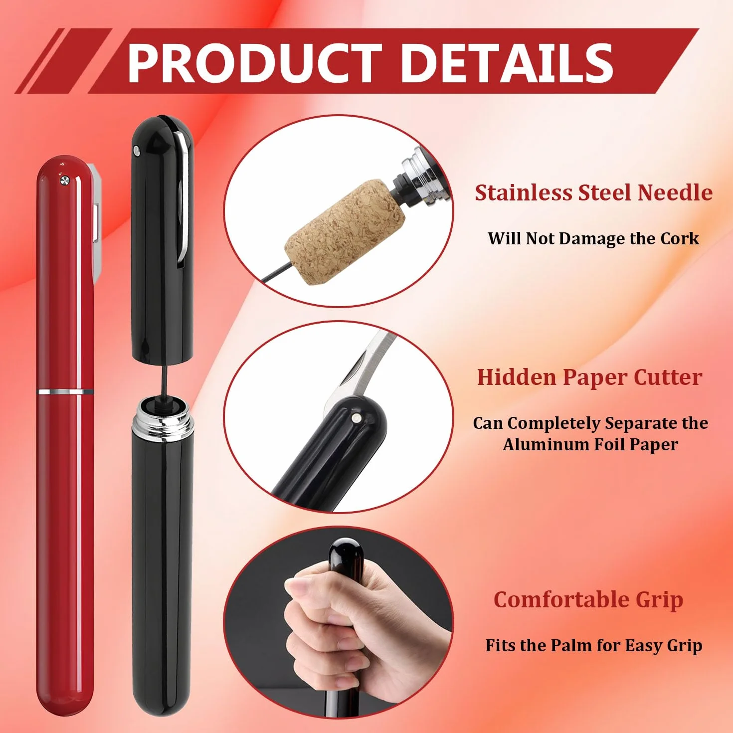 2 abridores de vino 2 en 1 con presión de aire con cortador de láminas, abrebotellas de vino, sacacorchos manual, bomba de aire, abrebotellas de vino, regalo para amantes del vino, fiestas, bodas