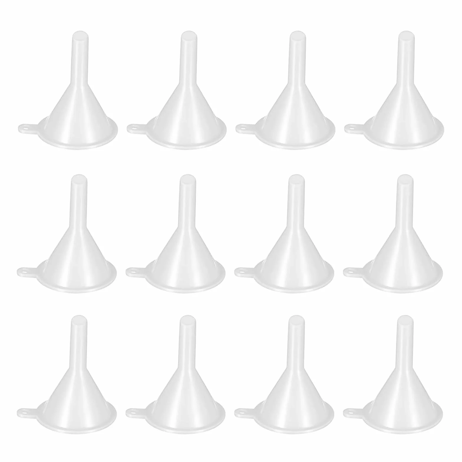 Mini Embudos,12 PCS Embudos de Plástico para Llenar Botellas o Recipientes,Minibotellas,Aceites Esenciales,Perfumes,Especias y Frascos de Laboratorio