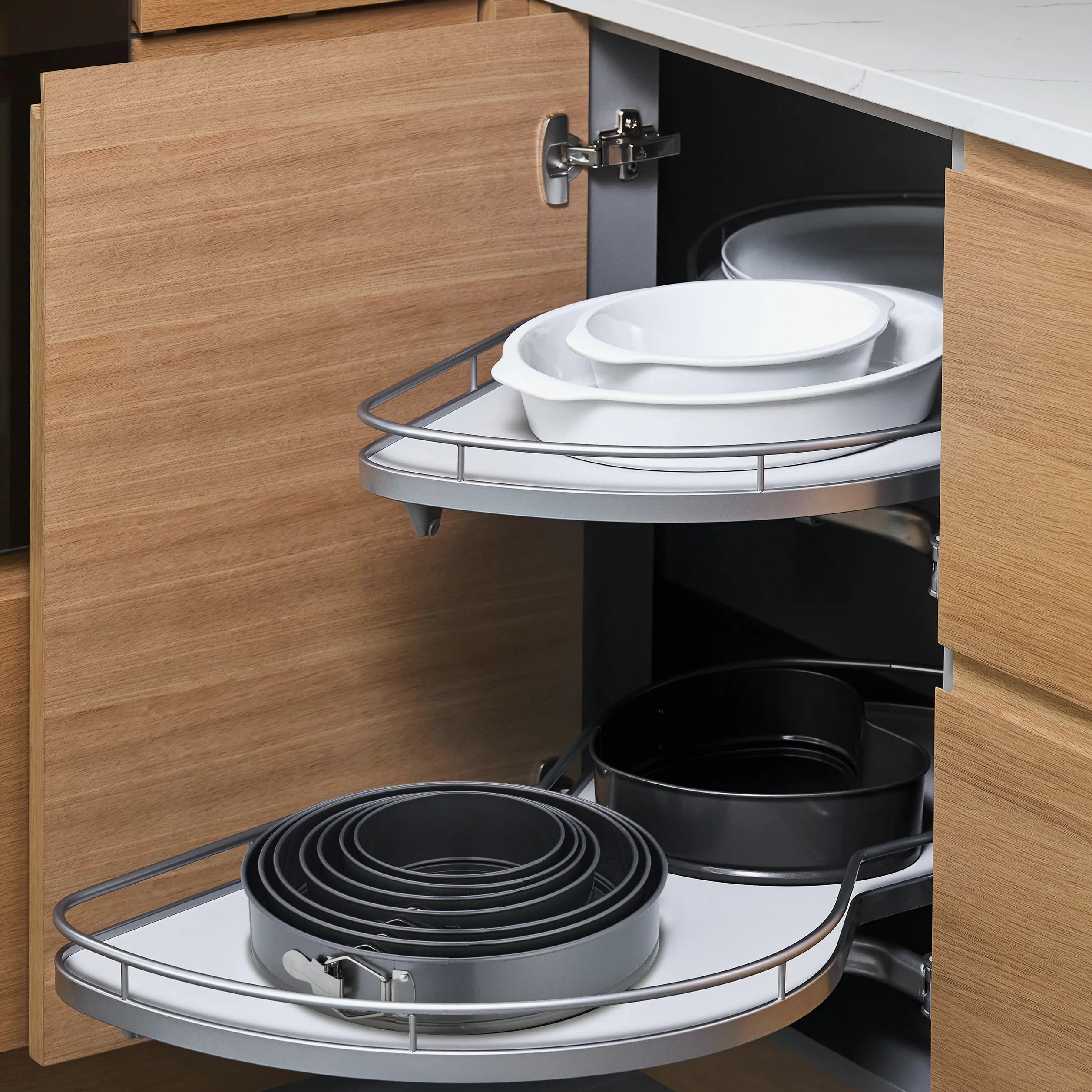 Relaxdays Set Moldes Bizcocho, 7 Bizcocheras Redondas, 14/16/18/20/24/26/28 cm, Acero INOX., Antiadherentes, Antracita