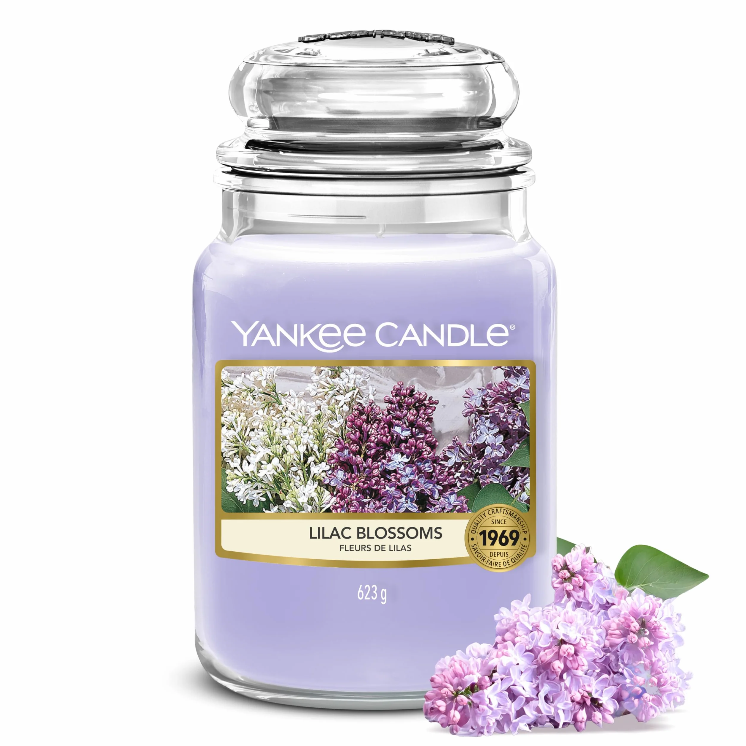 Yankee Candle Vela perfumada | Tarro grande Lilac Blossoms | Velas de larga duración: hasta 150 horas | Regalos perfectos para mujeres