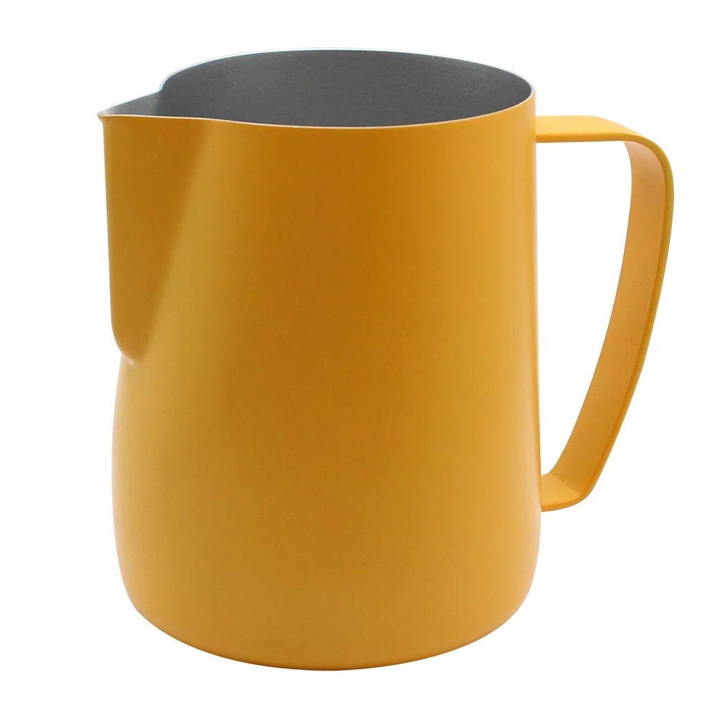 Jarra de acero inoxidable para espumar al vapor 600 ml amarillo