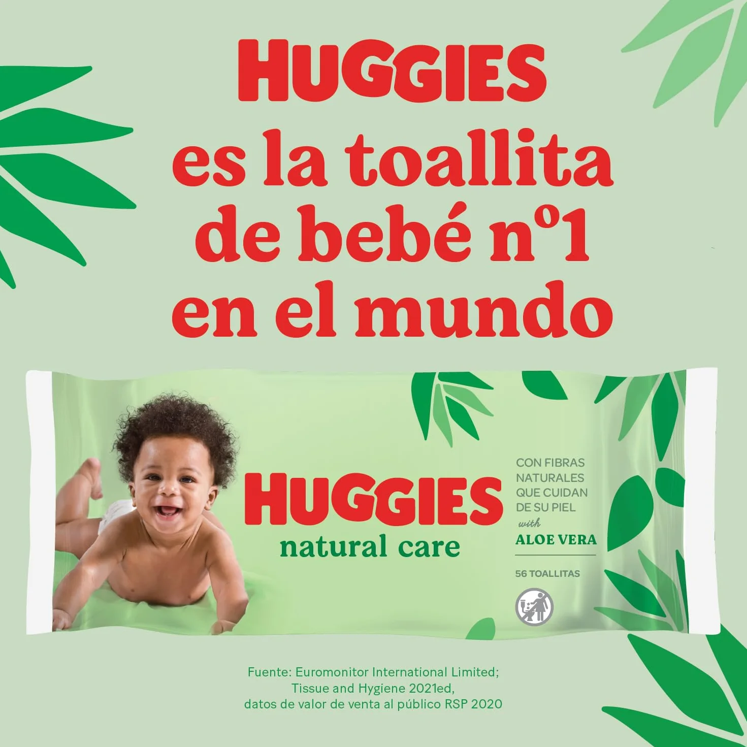 Huggies Natural Care Toallitas para Bebé Aloe Vera 10 Packs 560 Toallitas