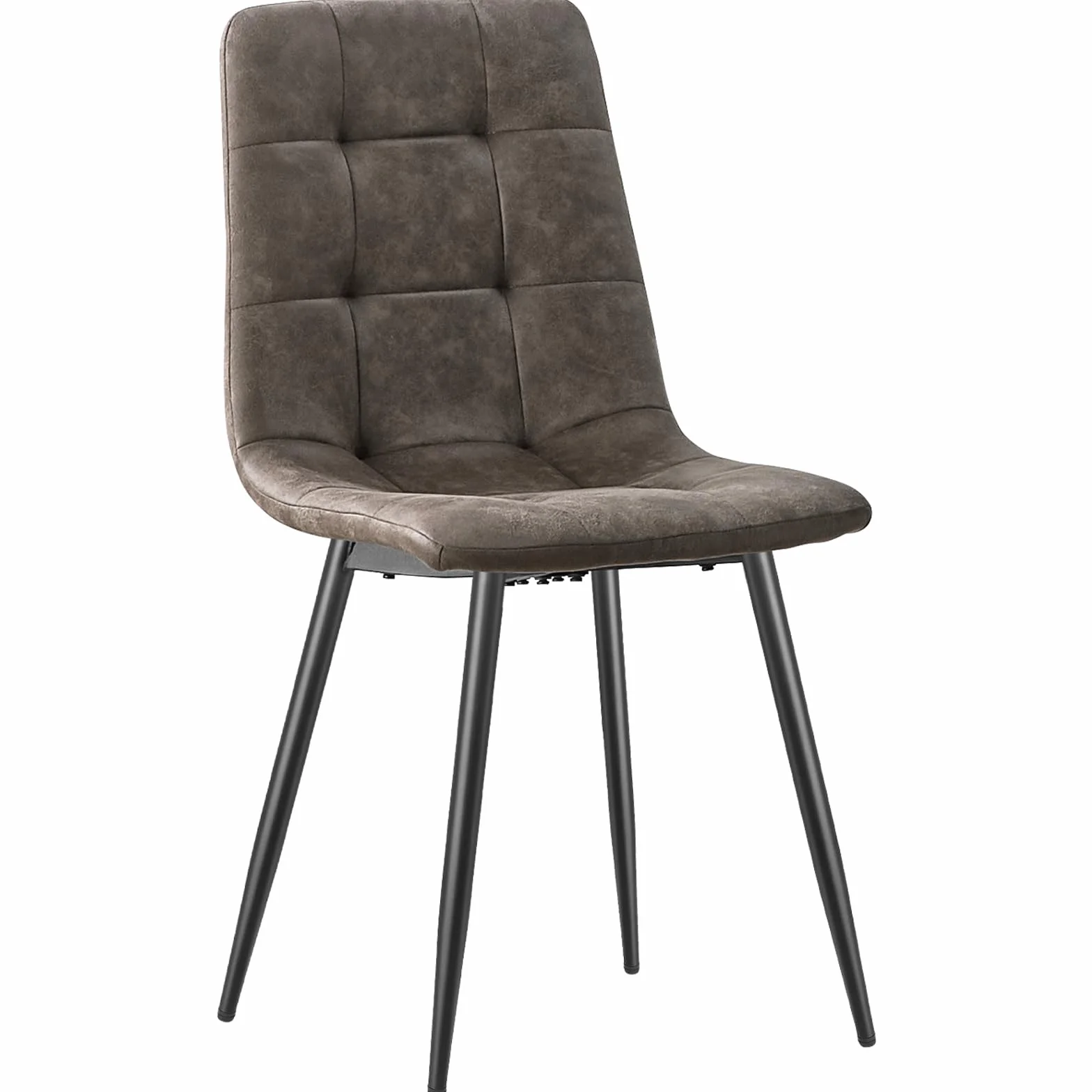 JIJIAN Pack de 6 Sillas de Comedor, Sillas de Cocina en Tejido Tecnológico, Sillas Tapizadas para Sala de Estar con Patas de Metal Negro, Adecuadas para Comedor, Sala de Espera, Marrón