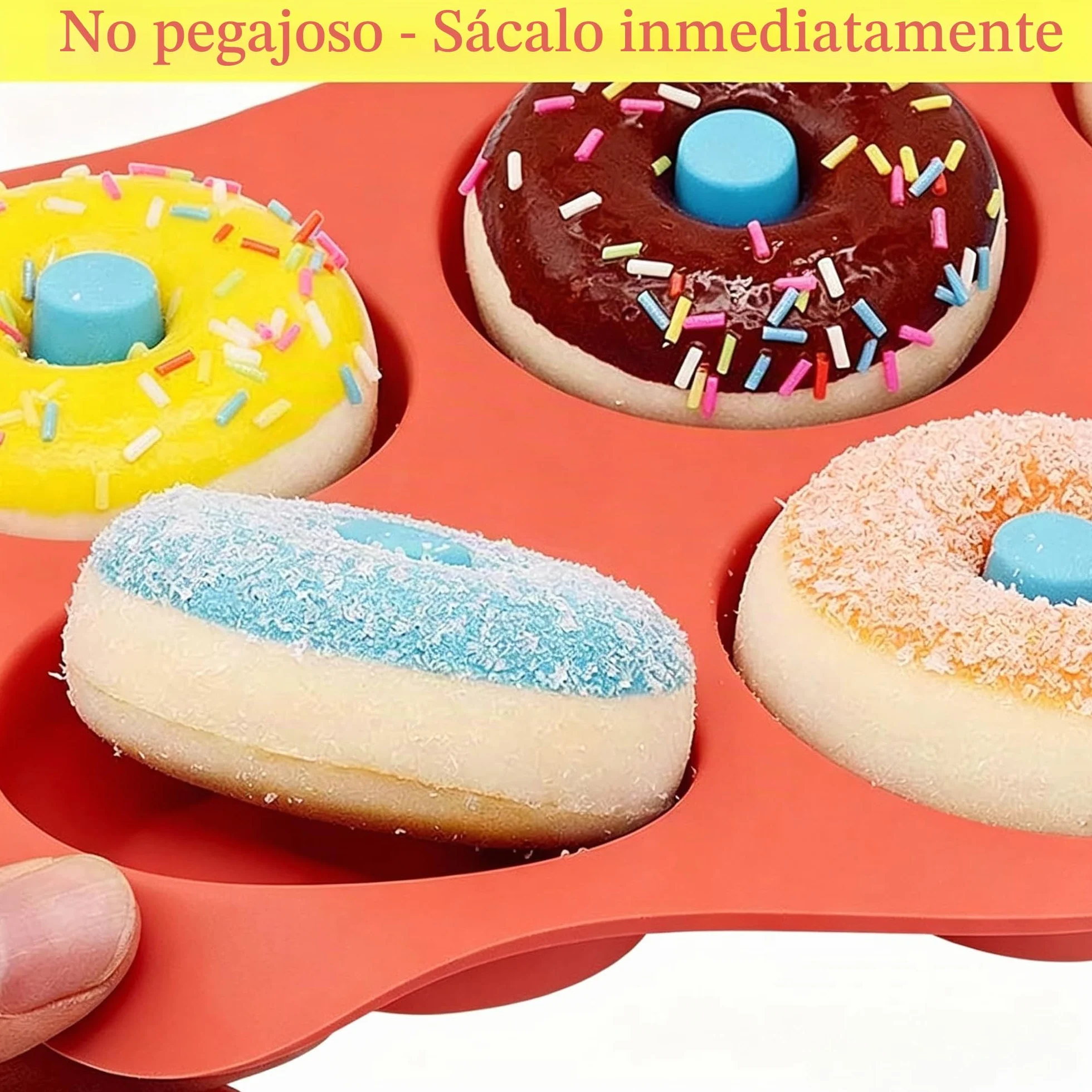 2 Moldes de Silicona para Donuts 8 Cavidades | Molde Reutilizable para Hornear Donas, Cupcakes, Pasteles, Galletas y Gelatina | Moldes para Repostería Casera Antiadherentes