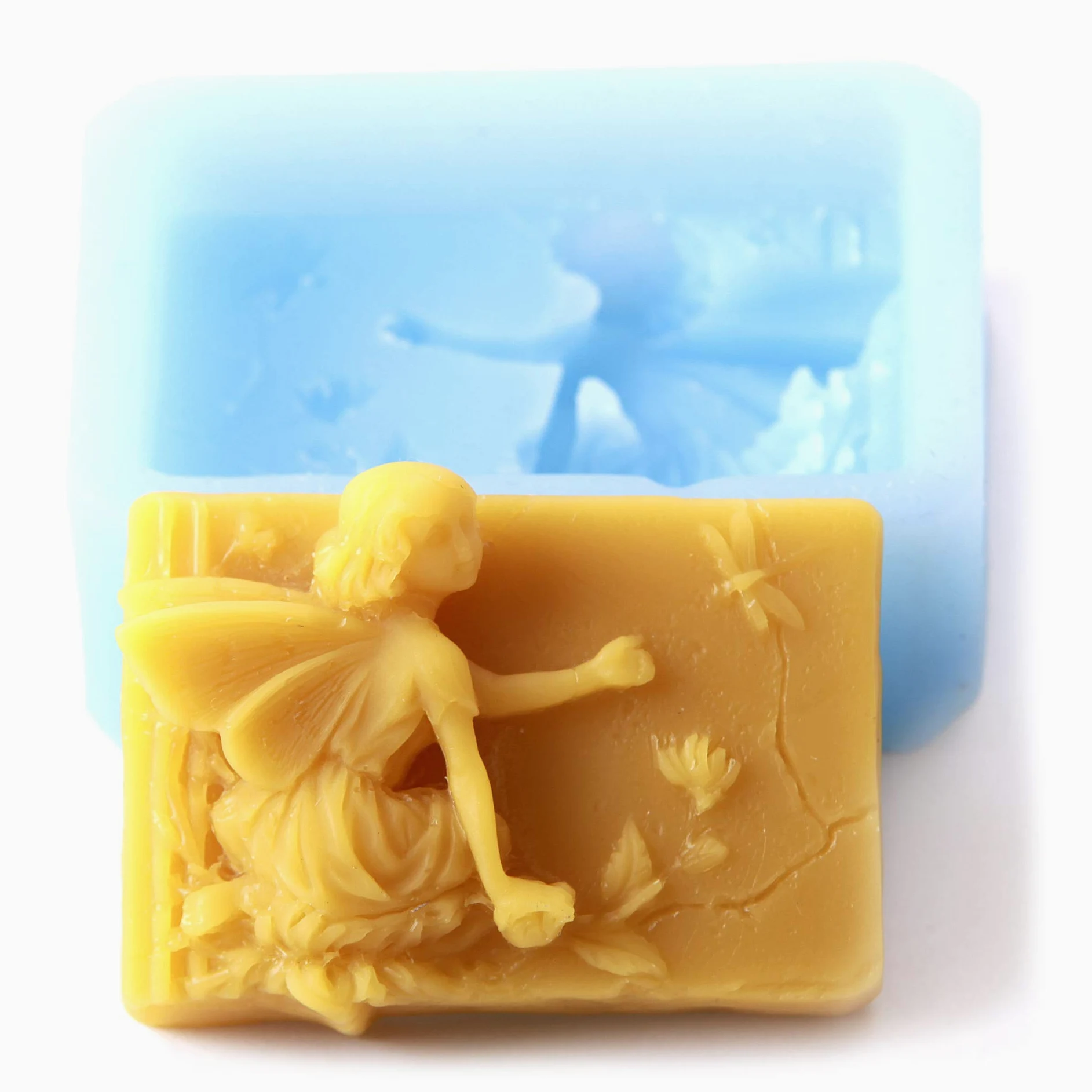 Molde de silicona rectangular de hadas y flores x 10