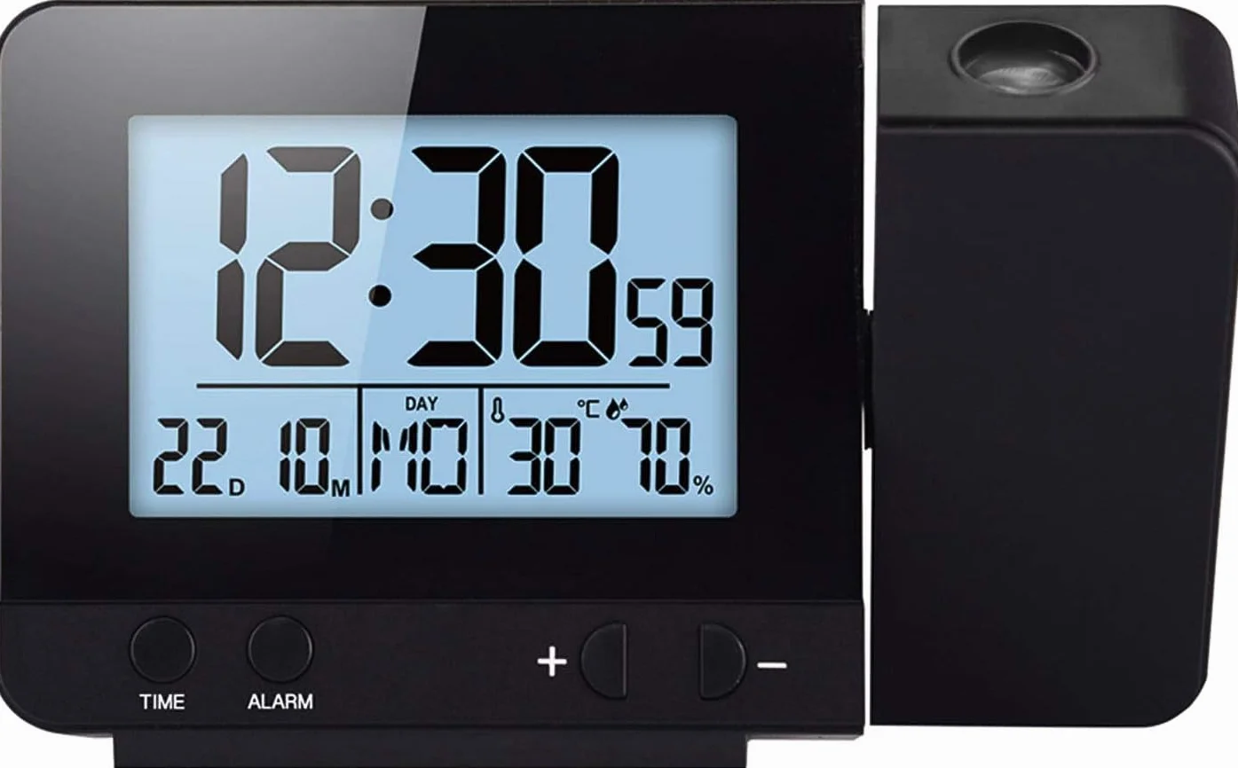 Despertador Digital De Proyección, Despertador con Proyector De Techo, Despertador De Mesita De Noche Digital con Temperatura Snooze Luminosidad Ajustable, Despertador Digital De Mesita De Noche
