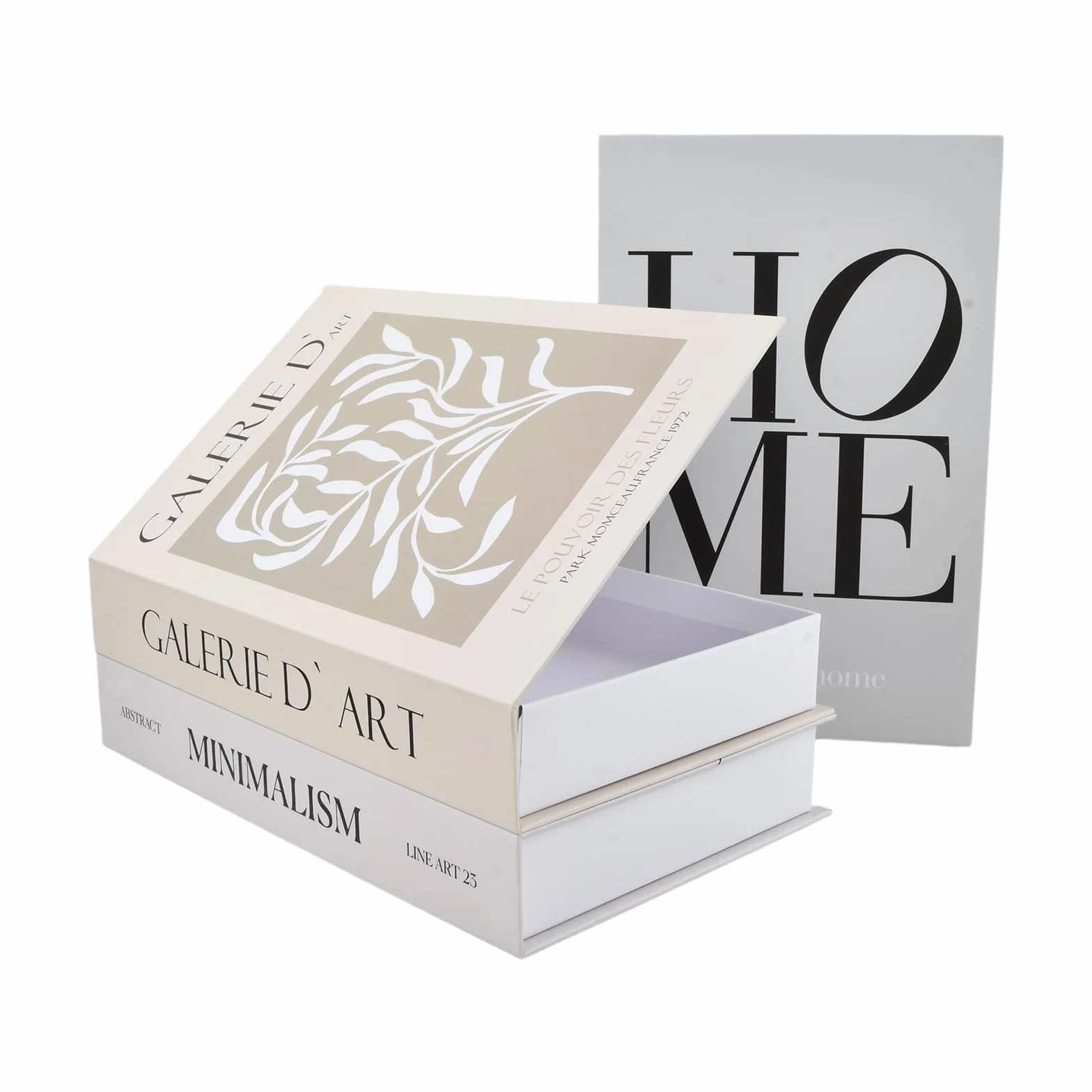 3 Libros Decorativos Modernos, Libros de Decoracion de Interiores, Caja Libro Falso con Hebilla Magnética, para Estanterías y Mesas de Centro, con Función de Almacenamiento, Sin Páginas
