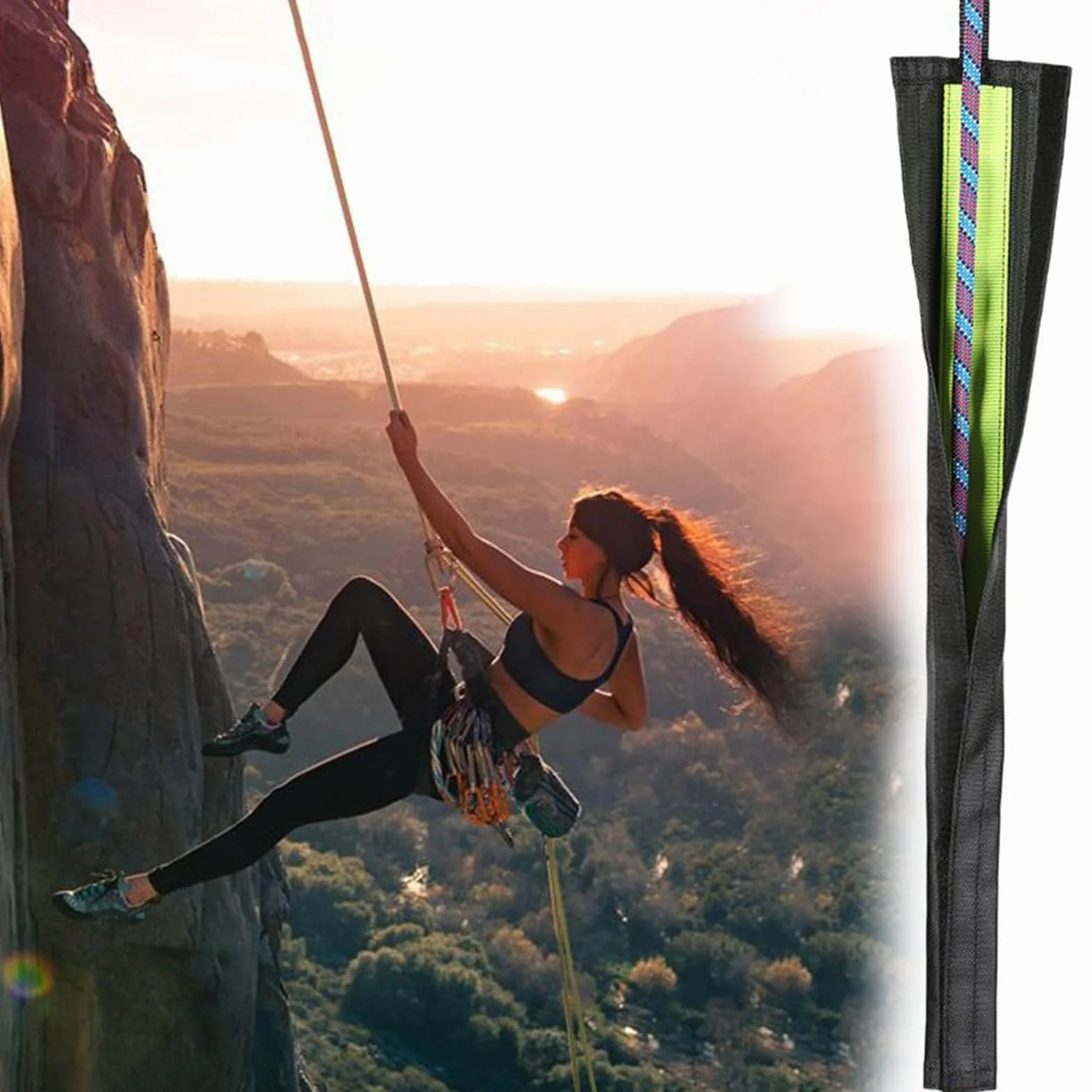 Protector de cuerda para exteriores, para montañismo, escalada, camping, senderismo