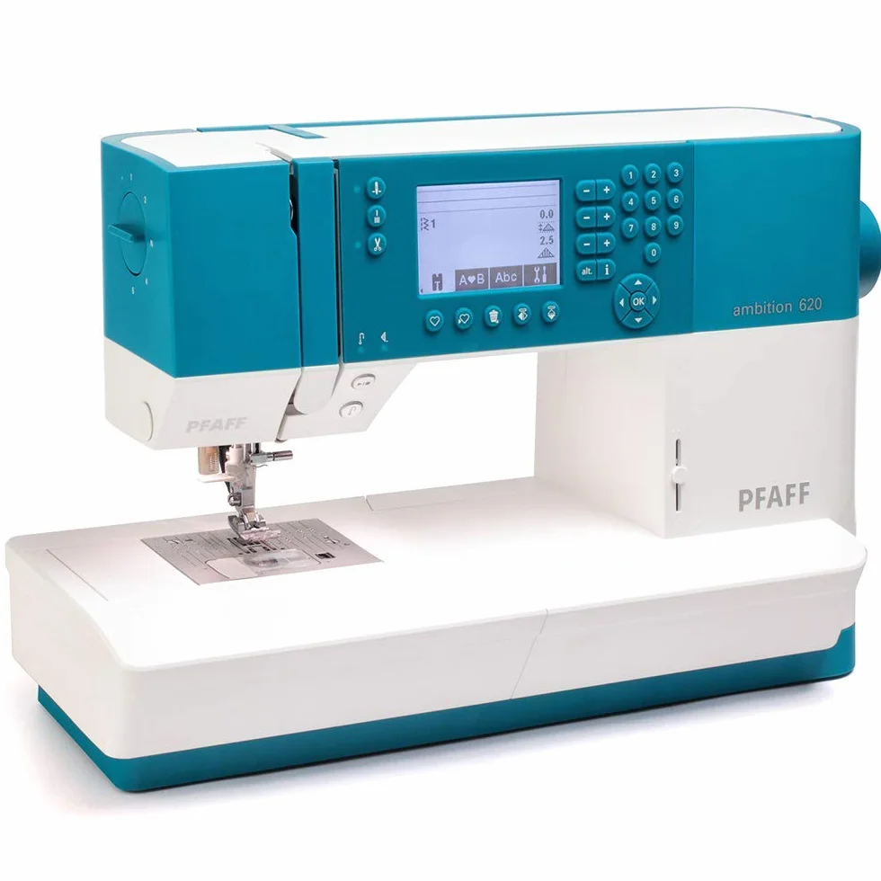 PFAFF Ambition 620 - Máquina de coser de plástico, color blanco, azul