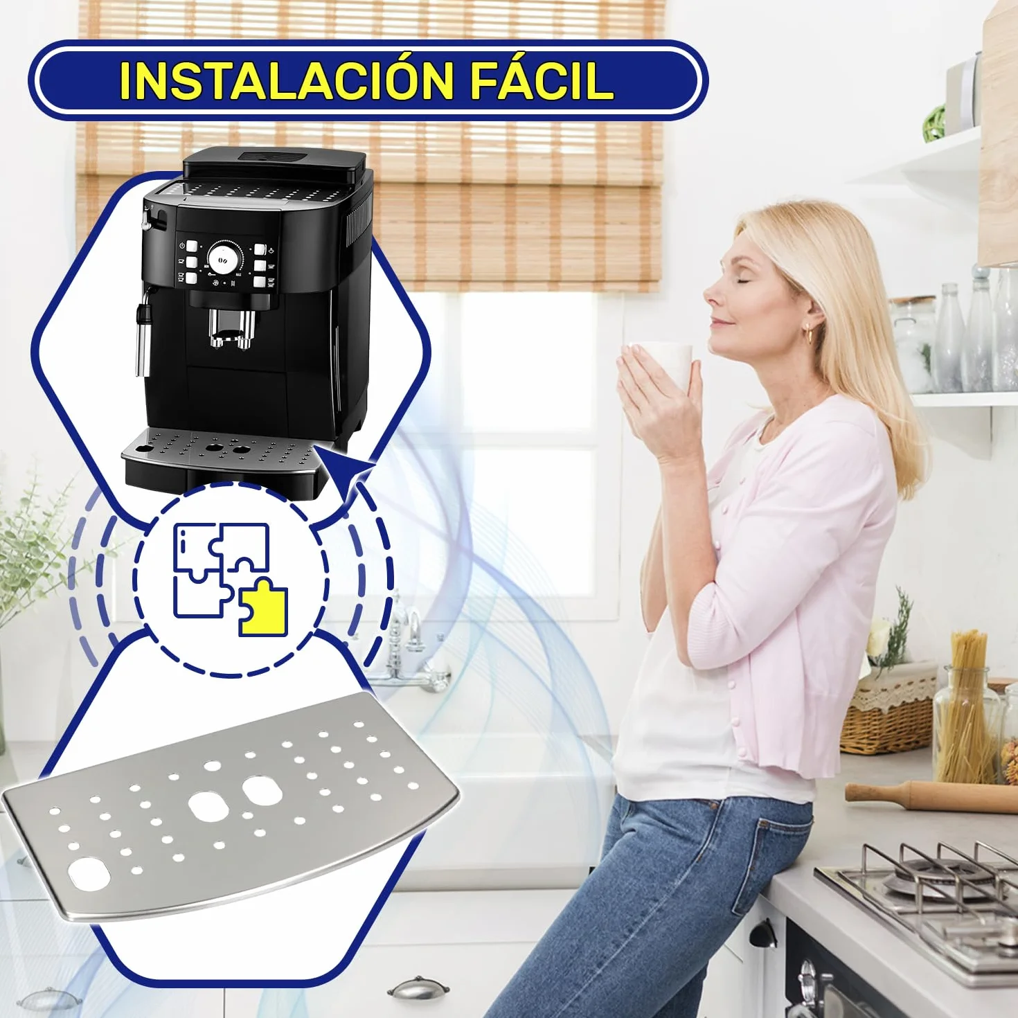 MONTERAL Rejilla de Bandeja de Goteo de Cafetera Superautomática con Código Original 6013216191 6013211171 para DeLonghi Magnifica S ECAM20 ECAM21 ECAM22 - Garantía de 10 Años