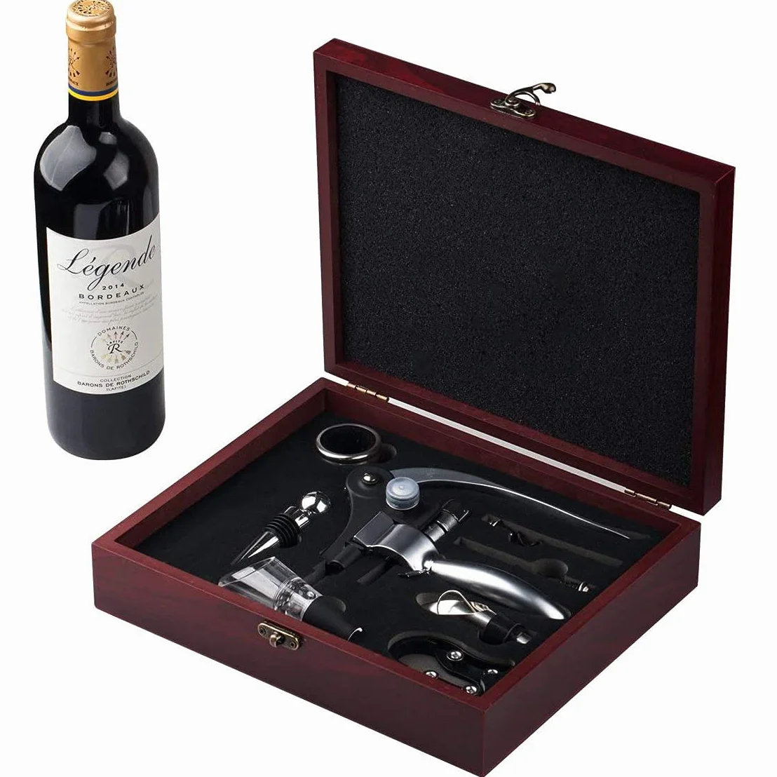 Cooko Set de Accesorios para Vino, 9 Piezas Abridor de Vino Sacacorchos con Caja Regalo