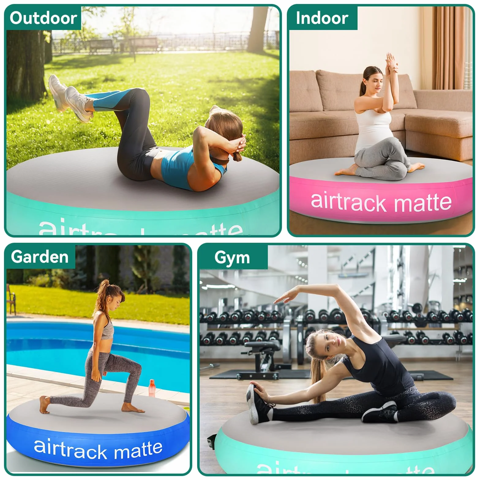 Airspot colchoneta gimnasia artistica Circular 100/140 cm diámetro 20 cm Inflable Tumbling Mat