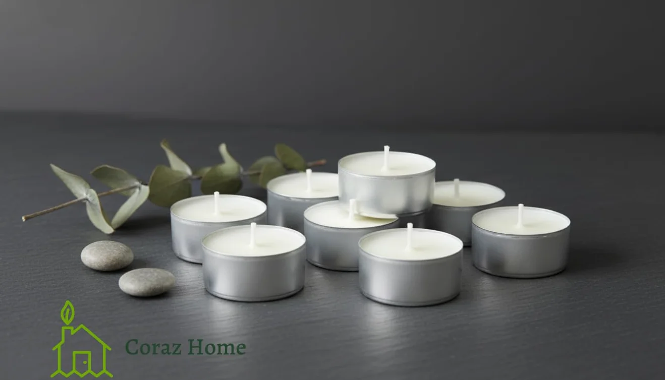 Velas de té naturales sin perfume hechas de velas de cera de soja con 4 u 8 horas de tiempo de combustión Candlelitas Sin parafina en vaso de aluminio reciclable Sin plástico