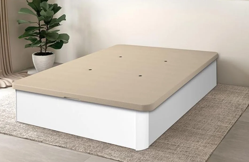SHIITO | Canapé Ester con Amplio Almacenaje | Tapa Transpirable 3D y Ventilación con 4 Válvulas | Comodidad Premium a un Precio Inmejorable | Acabado Blanco - 90x190 cm
