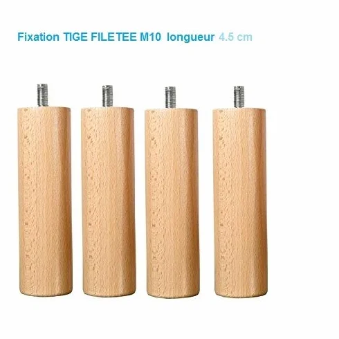 Juego de 4 patas de madera (20 cm), color barniz natural