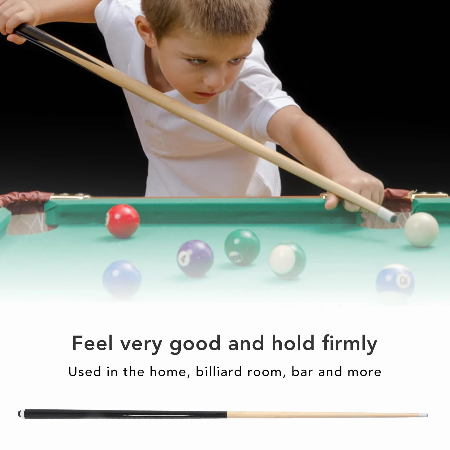 Palos de Billar de 120cm con Punta de 12mm para Niños y Adultos, 2 Piezas