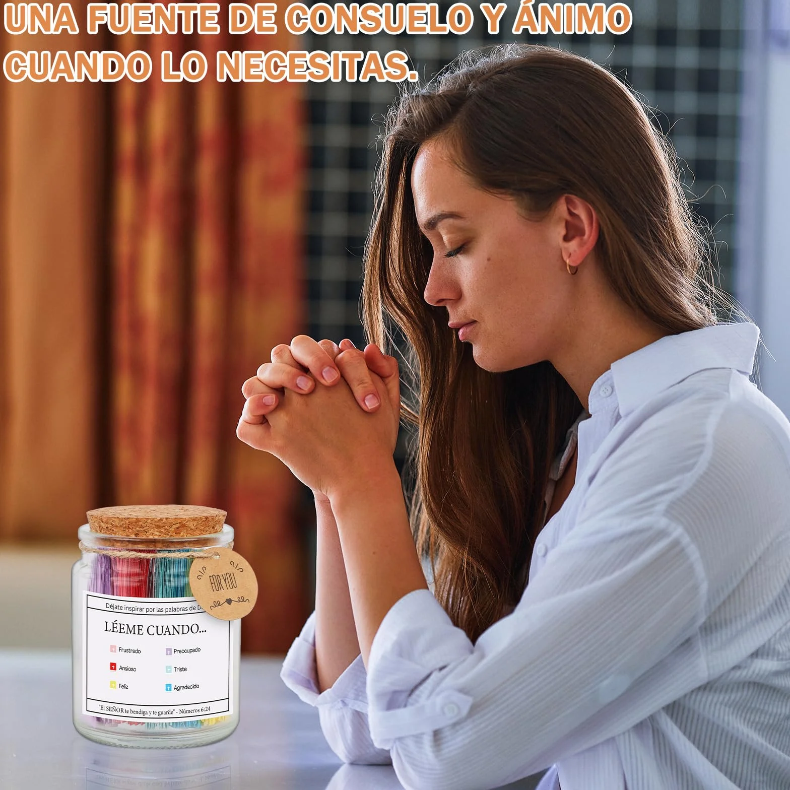 Bote de Biblia, 90 Versículos Bíblicos Lengua Española, Frasco de Vidrio con Versículos Bíblicos, Frasco de Esperanza, Regalo Cristiano, Regalo Bíblico de Pascua, para Hombres y Mujeres