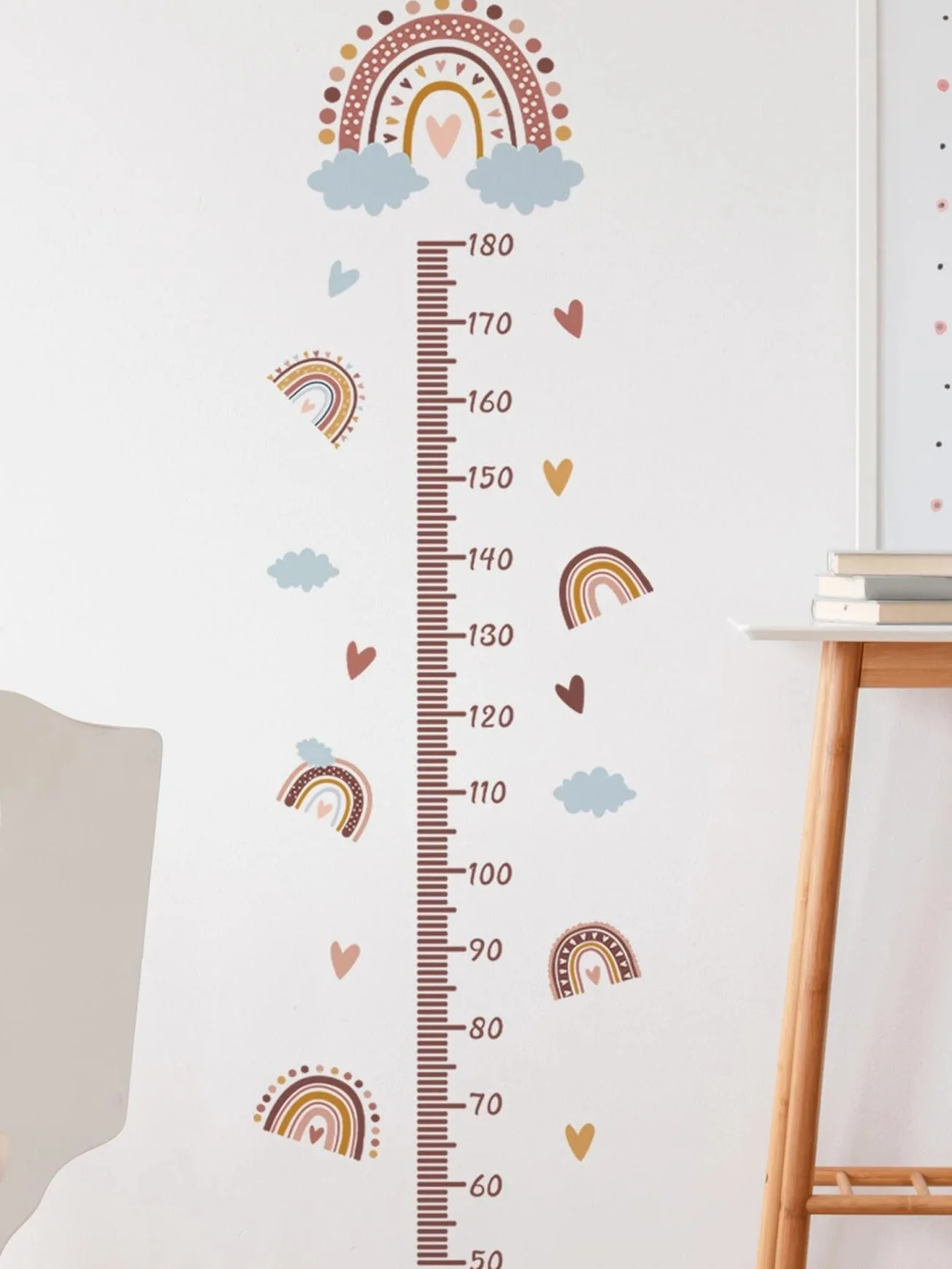 Pegatina Decorativa para Pared Regla Adhesiva de Vinilo Medir Crecimiento Infantil 180cm
