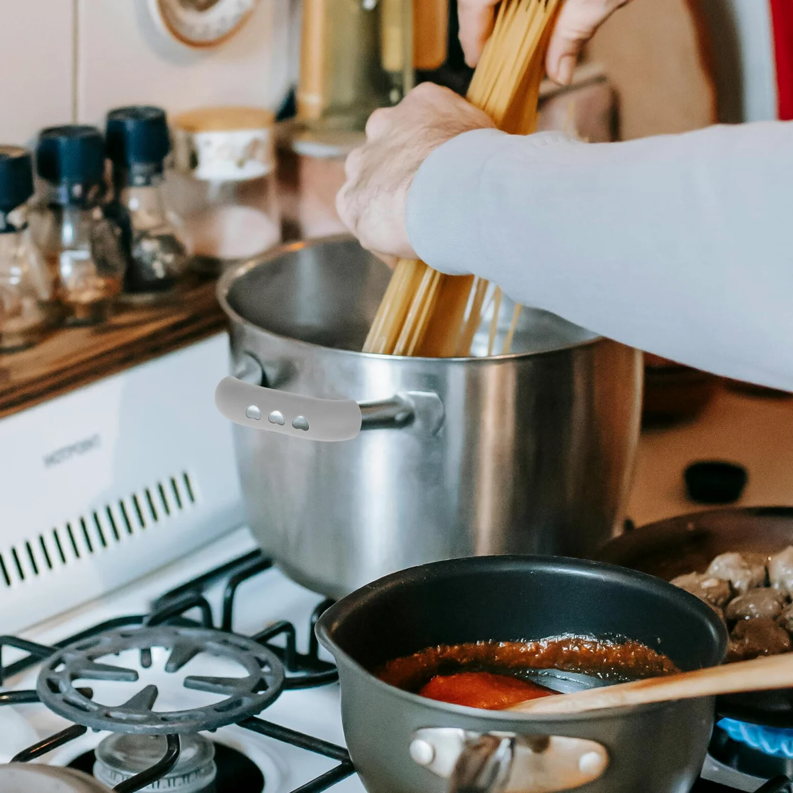 80 Unidades Fundas Antideslizantes para Asas de Ollas Resistentes al Calor Protectores Ergonómicos para Sartenes y Cacerolas Cubiertas Duraderas para Cocina Doméstica