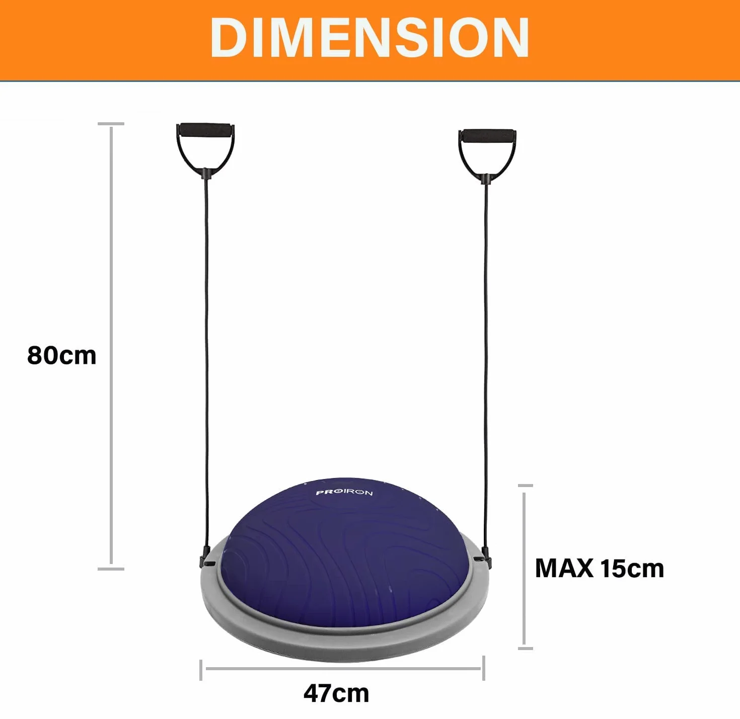 PROIRON Entrenador de Equilibrio Ø47/60cm Bossu Balance Ball con Inflador y Gomas