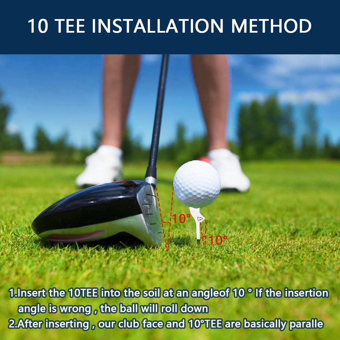 Tees de Golf 83mm Plástico para Entrenamiento de Práctica - 10 Piezas