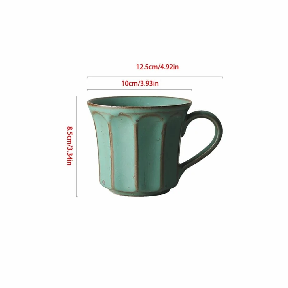 ENGENDER Tazas Cafe Taza De Café Gres Hecha A Mano, Retro A, Personalizada con Patrón Vertical For Uso Doméstico Mug Cups(A)