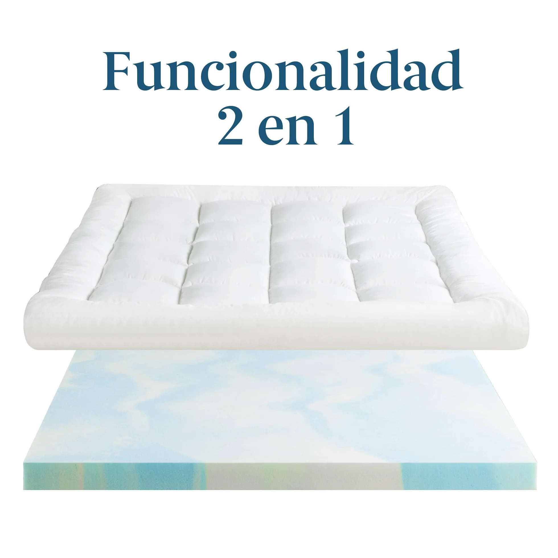 Zinus Topper 90x190 cm – Grosor de 10 cm – Sobrecolchón de Espuma con ventilación refrescante – Firmeza Media – Funda Suave y Transpirable – Certificado Oeko-Tex