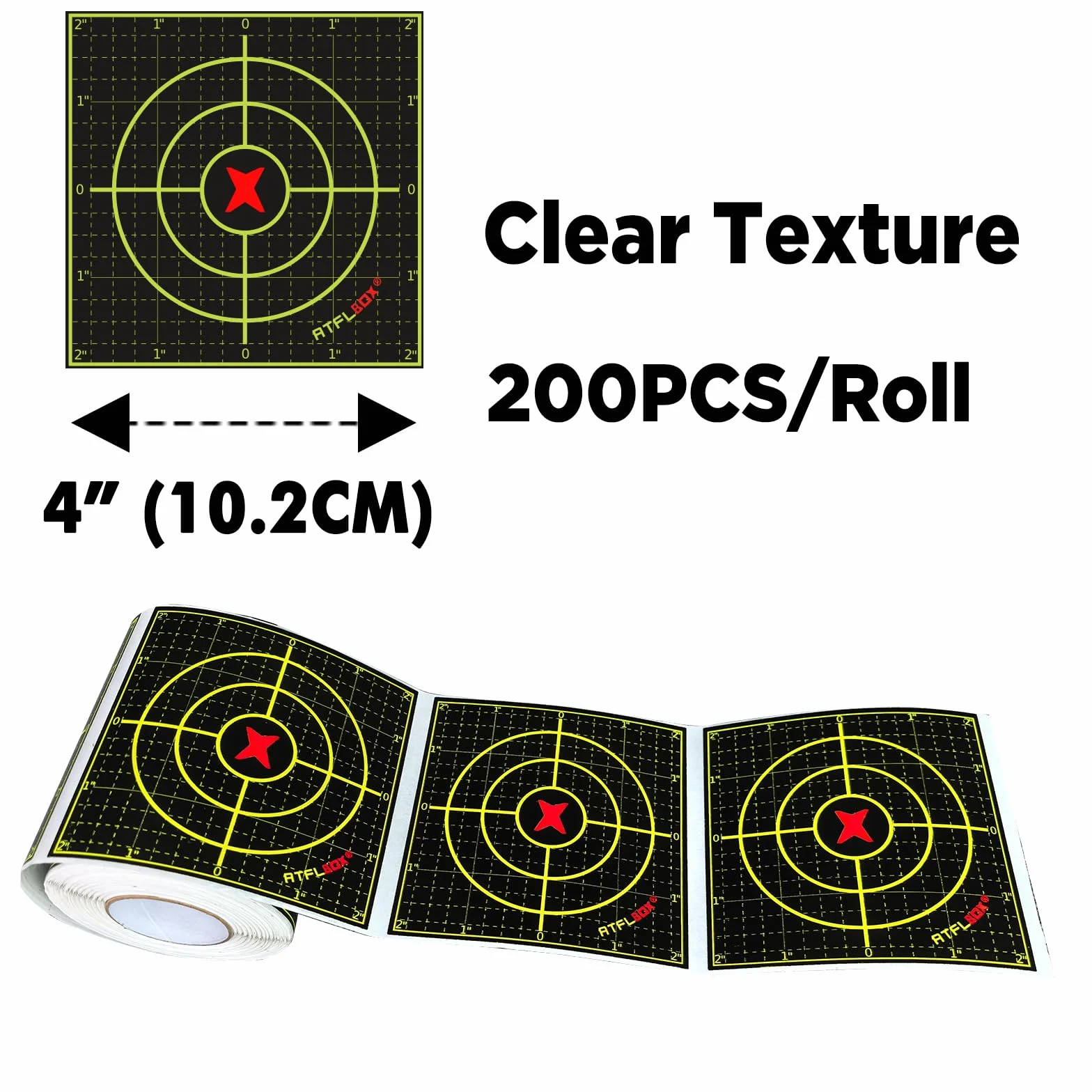 Blancos Autoadhesivos Splatter Fluorescentes 10.2 cm para Rifles Pistola Airsoft BB Gun
