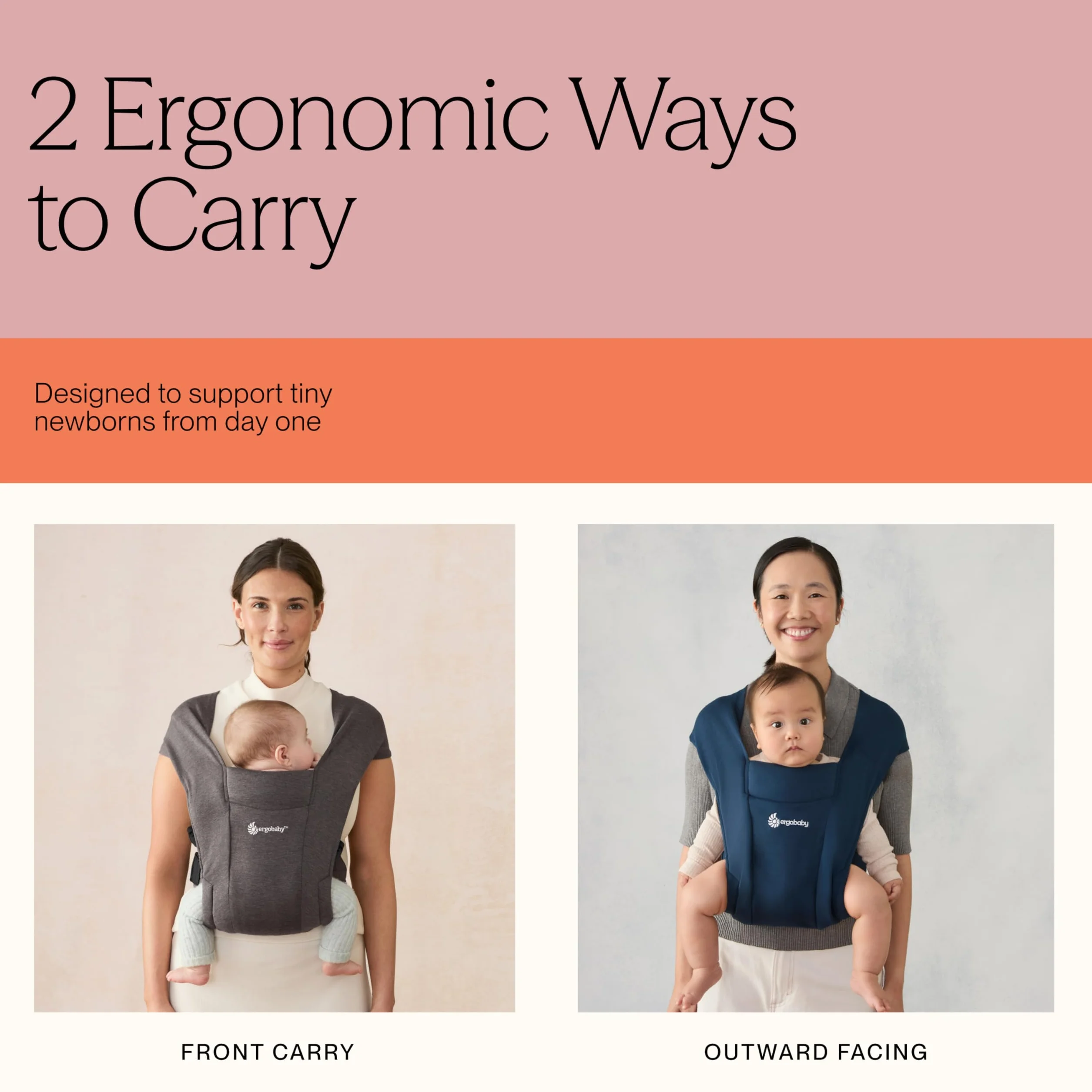 Ergobaby Embrace Mochila Portabebe Ergonomica Recién Nacidos, Extra Suave, Ultraligero, Cream