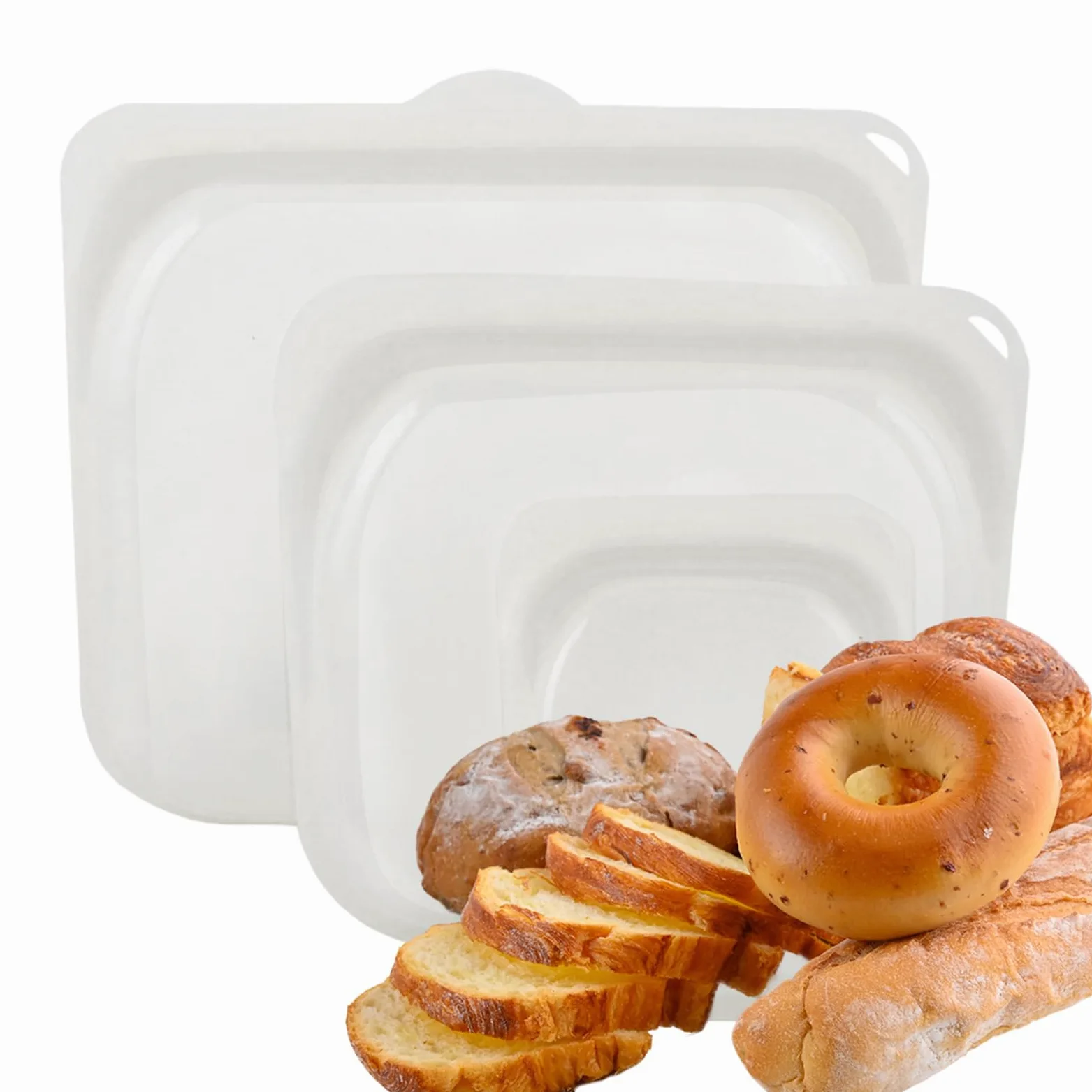 Bolsas Reutilizables para Snacks 3 Envases de Silicona para Alimentos | Bolsas herméticas para alimentos para preparación de comidas, almuerzo, , carne, queso, verduras,