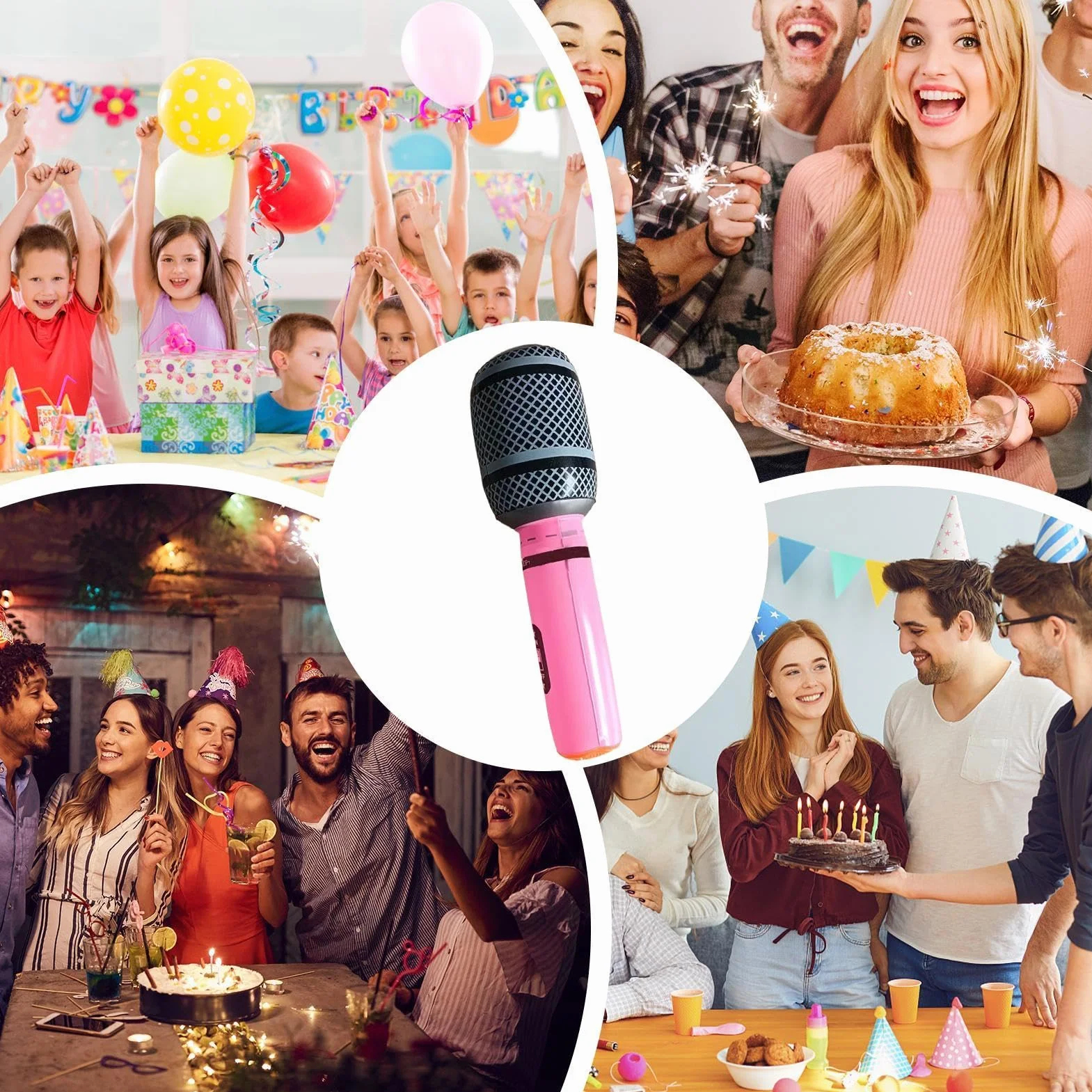 Micrófono Globo, micrófono Inflable - Variados explotan Accesorios de micrófono,Decoración de Actividades de Canto livianas para Concierto Musical