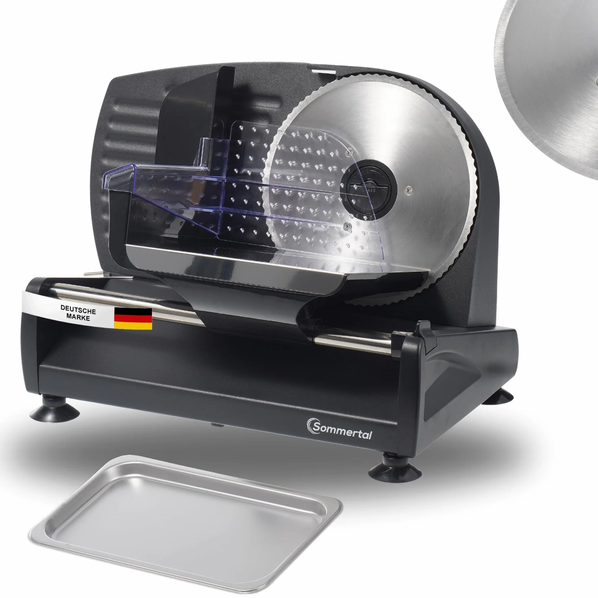 Sommertal AS190 Dual - Cortador de pan (200 W, acero inoxidable, corte ondulado y liso, ahorra espacio, cortadora eléctrica, cortadora profesional, moderna, 0-15 mm)
