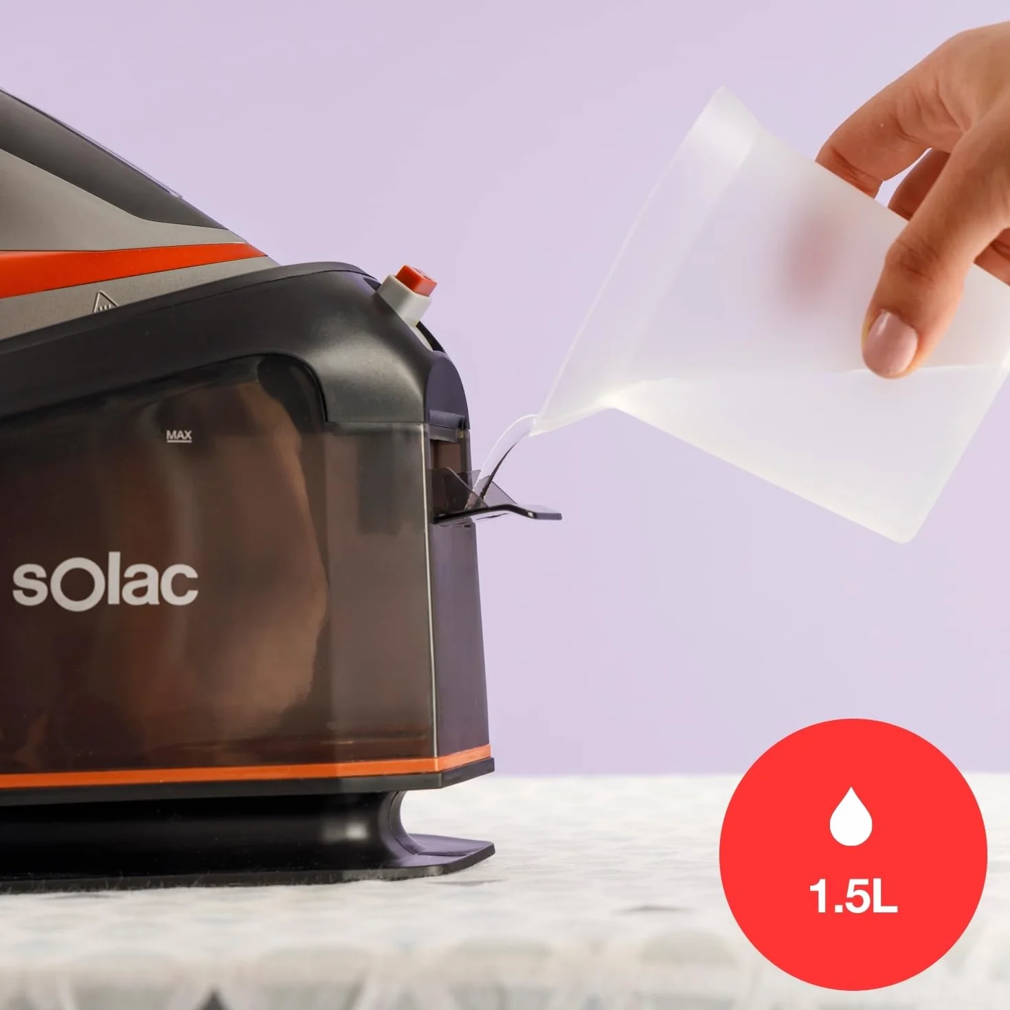 Solac - Centro de Planchado 3000W, 7 Bares, Golpe Vapor 400g, Antigoteo
