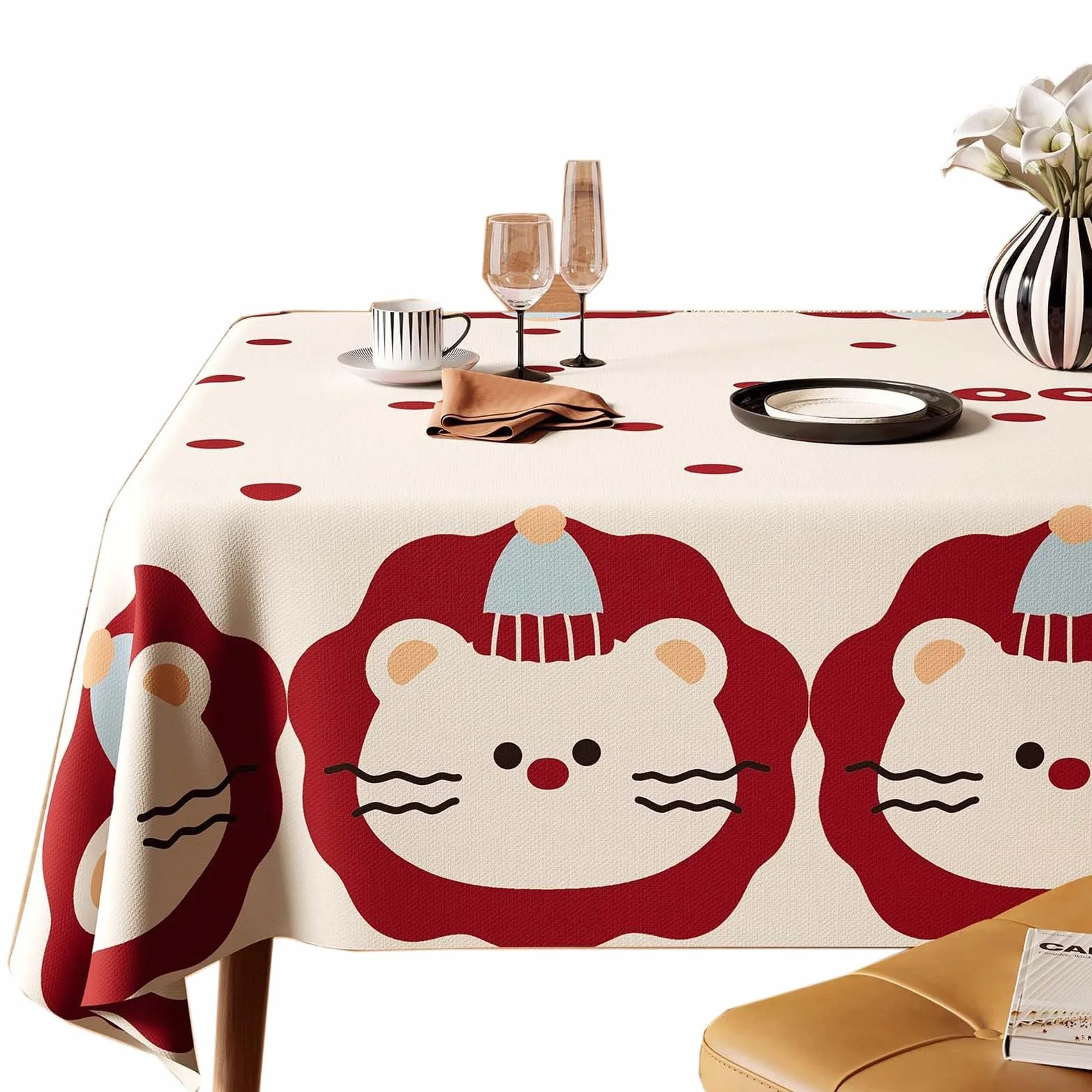 Mantel Rectangular Impermeable De PVC, Mantel Lavable Antimanchas para Cocina Comedor, Protector De Mesa Impermeable para Jardín Terraza, Mantel De PVC Flexible Y Fácil De Limpiar