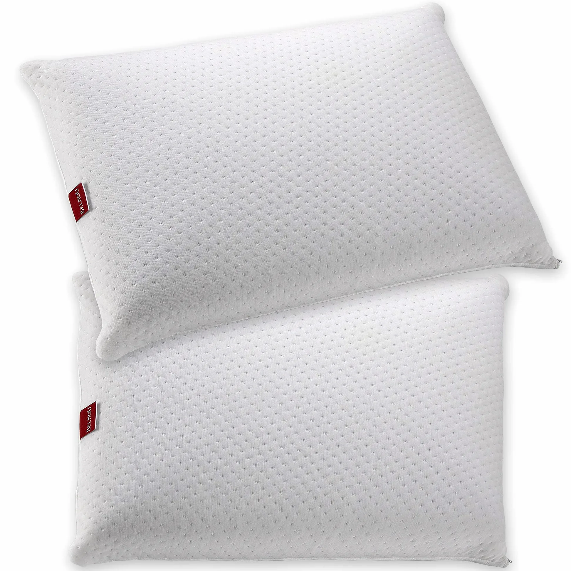 Belnou Almohada Viscoelastica Compacta. Comoda Transpirable. con particulas de Carbono. Cremallera. Confortable Adaptable. Calidad. Visco Carbono. Cama 150 cm