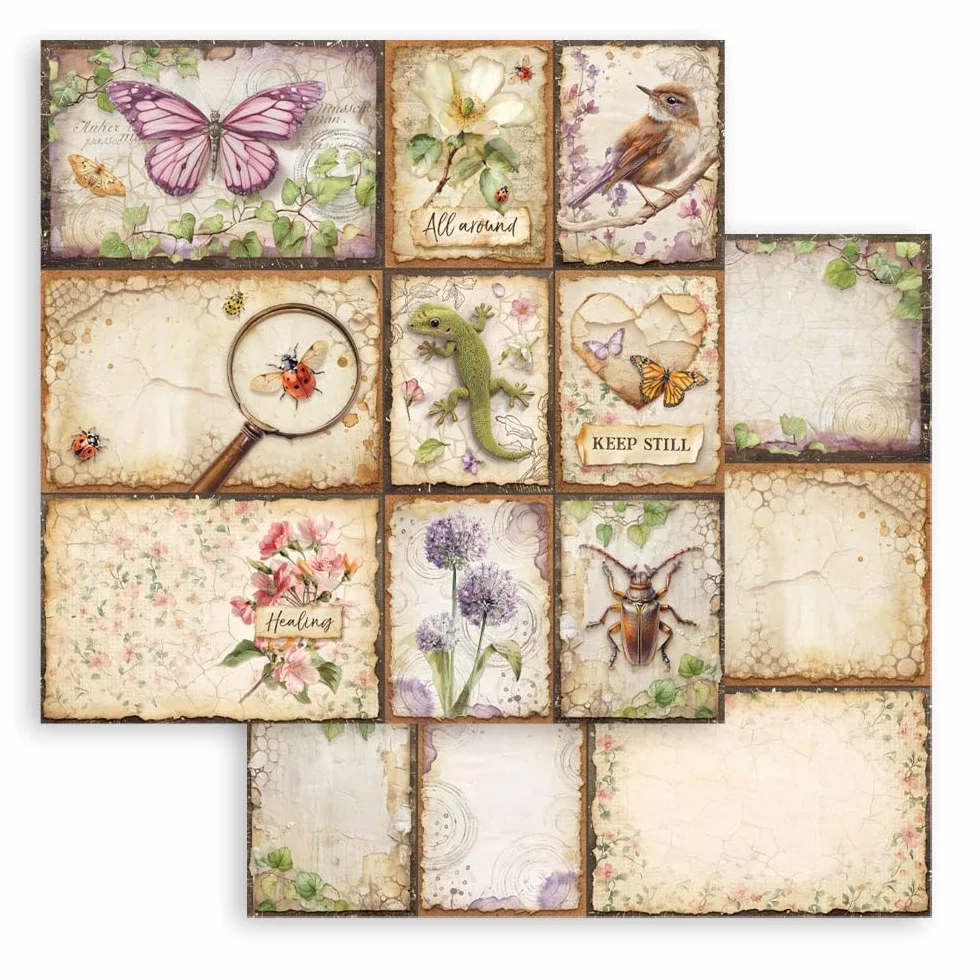 Stamperia - Scrapbook Paper Pad for Scrapbooks, Albums, Cards, Bullet Journals and More, Acid Free, Double-Sided, Perfect for Hobbies, Crafts, and Gifting (All Around) (20.3 x 20.3cm)