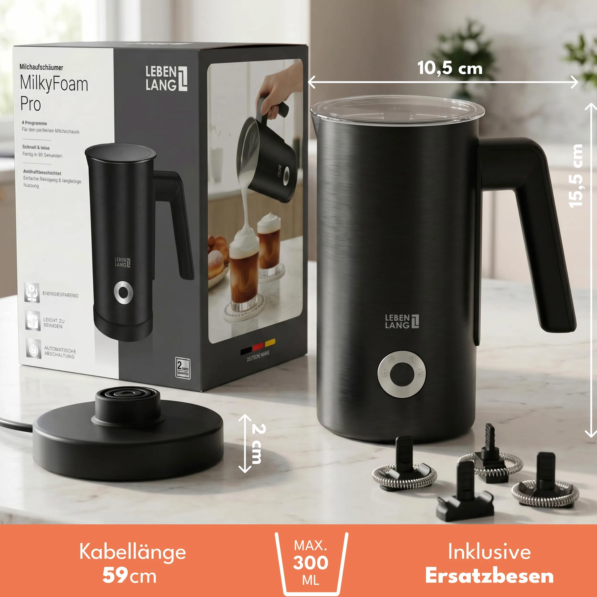 LEBENLANG Espumador de leche LBL1022S