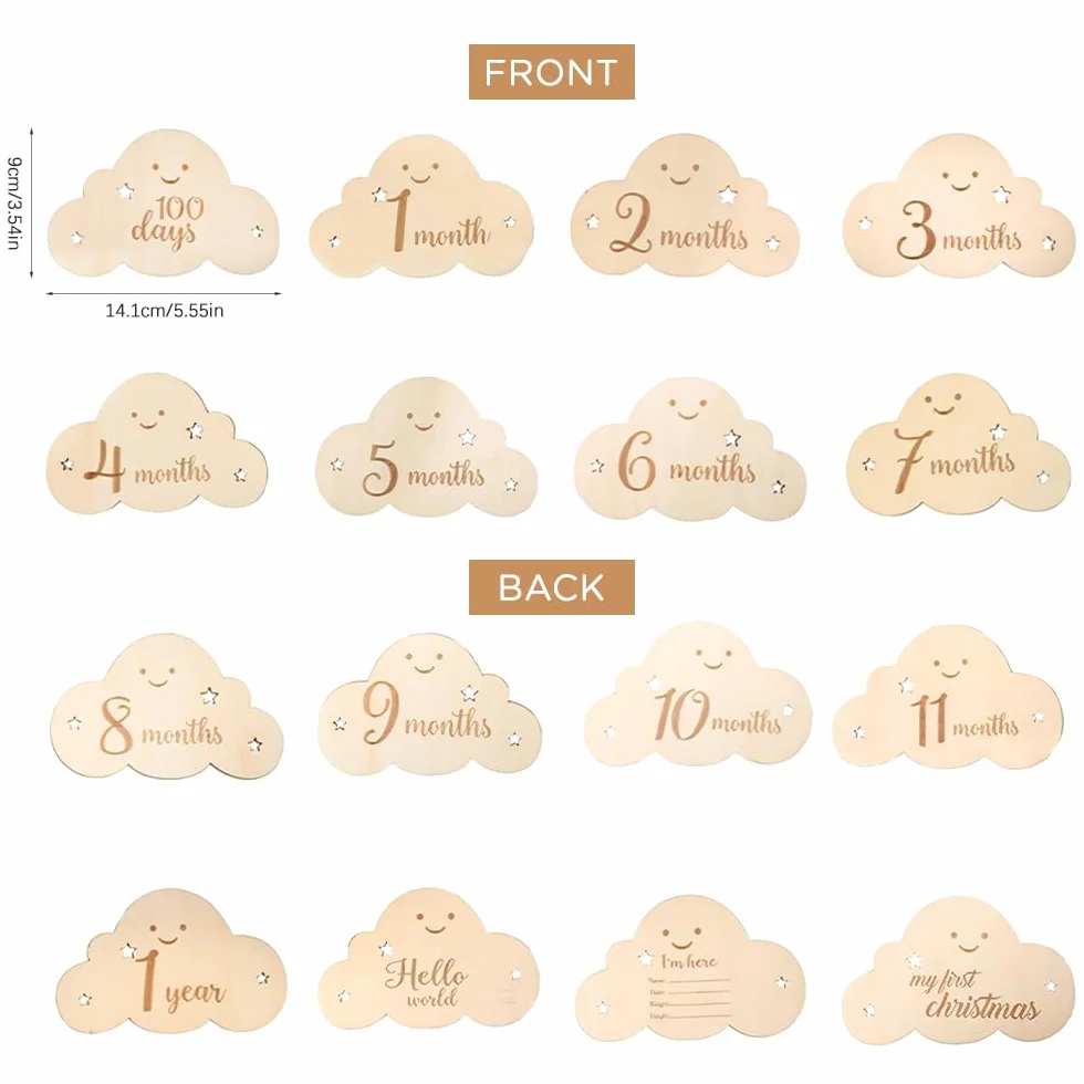 Juego de Tarjetas de Metas para Niños - Papel Piedra Hito Nube y Estrella Decoración