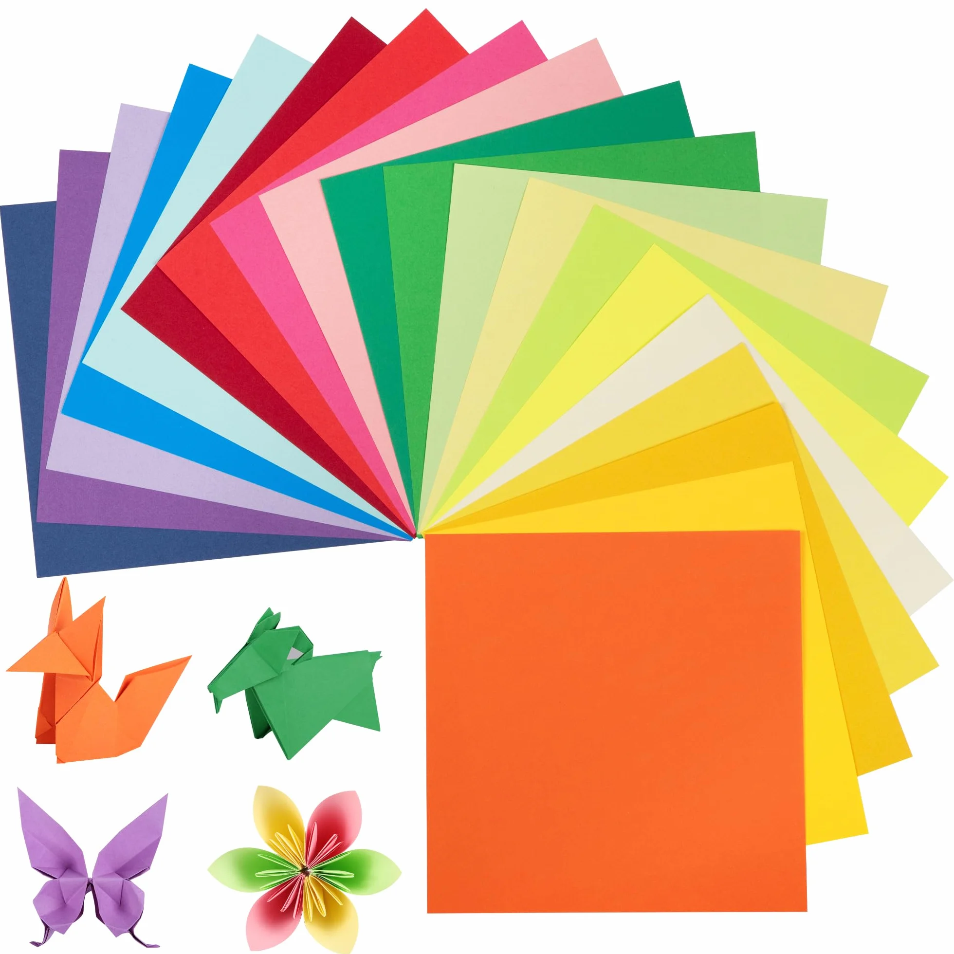Papel de origami 240 hojas, 20 colores brillantes, 6 pulgadas, 80 g/m², papel plegable cuadrado de doble cara para proyectos de manualidades escolares, niños y adultos