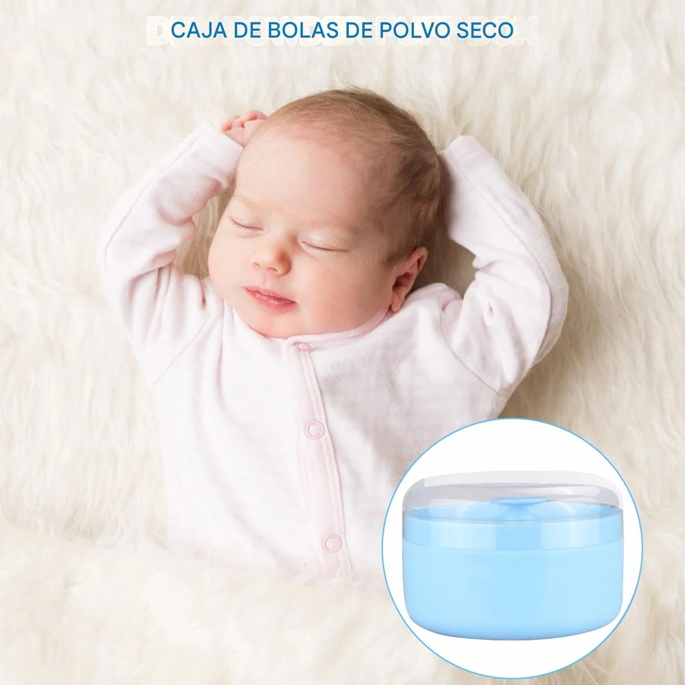 Envase Para Polvos de Talco Con Aplicador - Caja De Polvo Suelto Para Espolvorear,Soporte Para Padres Recién Nacidos Cuidadores Enfermeras Guardería Baño