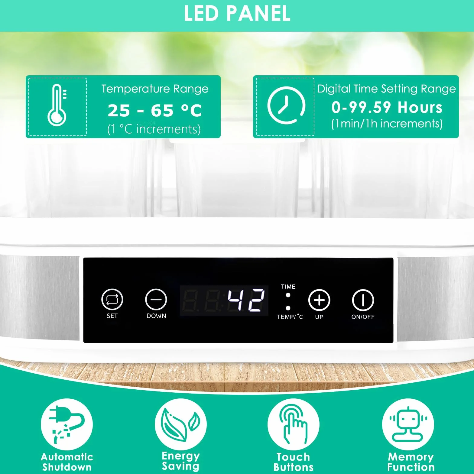 Yogurtera, Yogurtera Eléctrica, Maquina Para Hacer Yogur Casero, Yogurtera para Yogur, Queso Fresco y Queso Crema, con 9 Tarros de 170 ml con Tapa, con Temporizador, Termostato Ajustable, 40 W