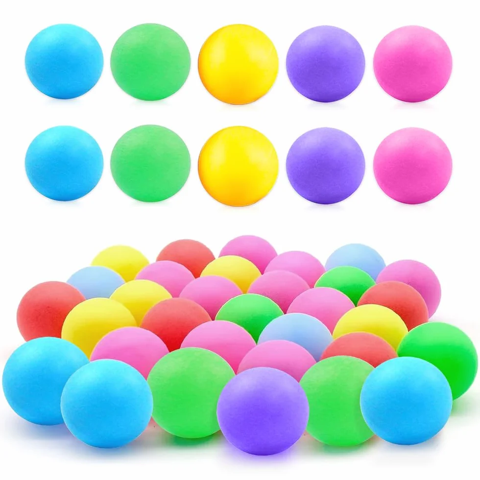 Pelotas de Ping Pong 50 Unidades 40 mm Mezclados Colores Entrenamiento