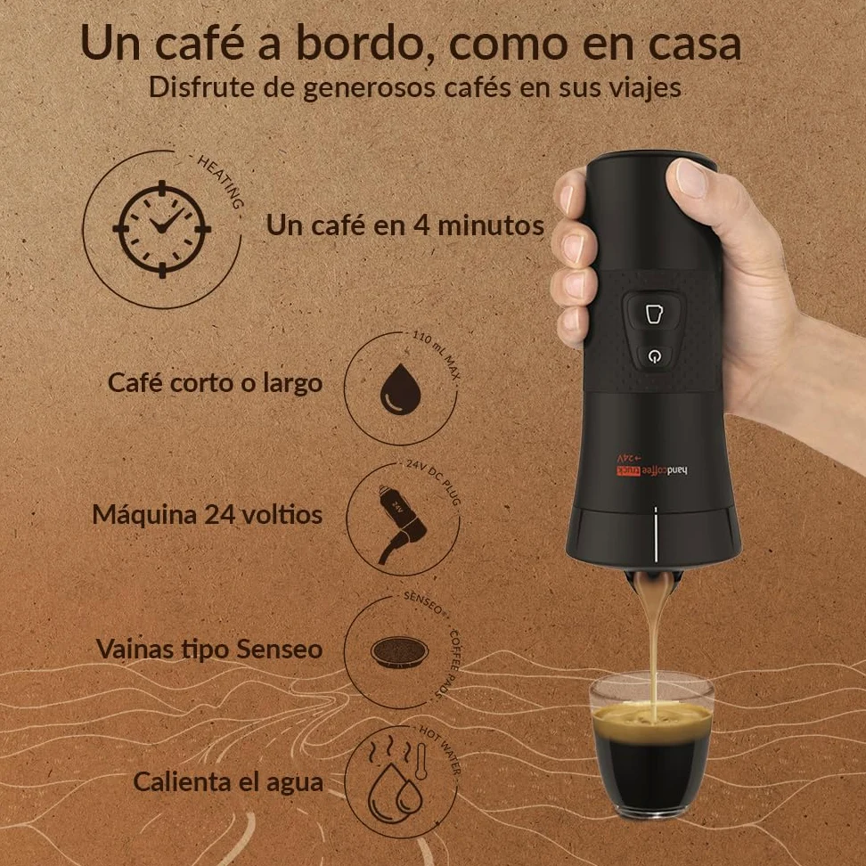 Handpresso Handcoffee Truck 21010 - Máquina de café, portátil, con cápsulas tipo Senseo, para camión, 24 V